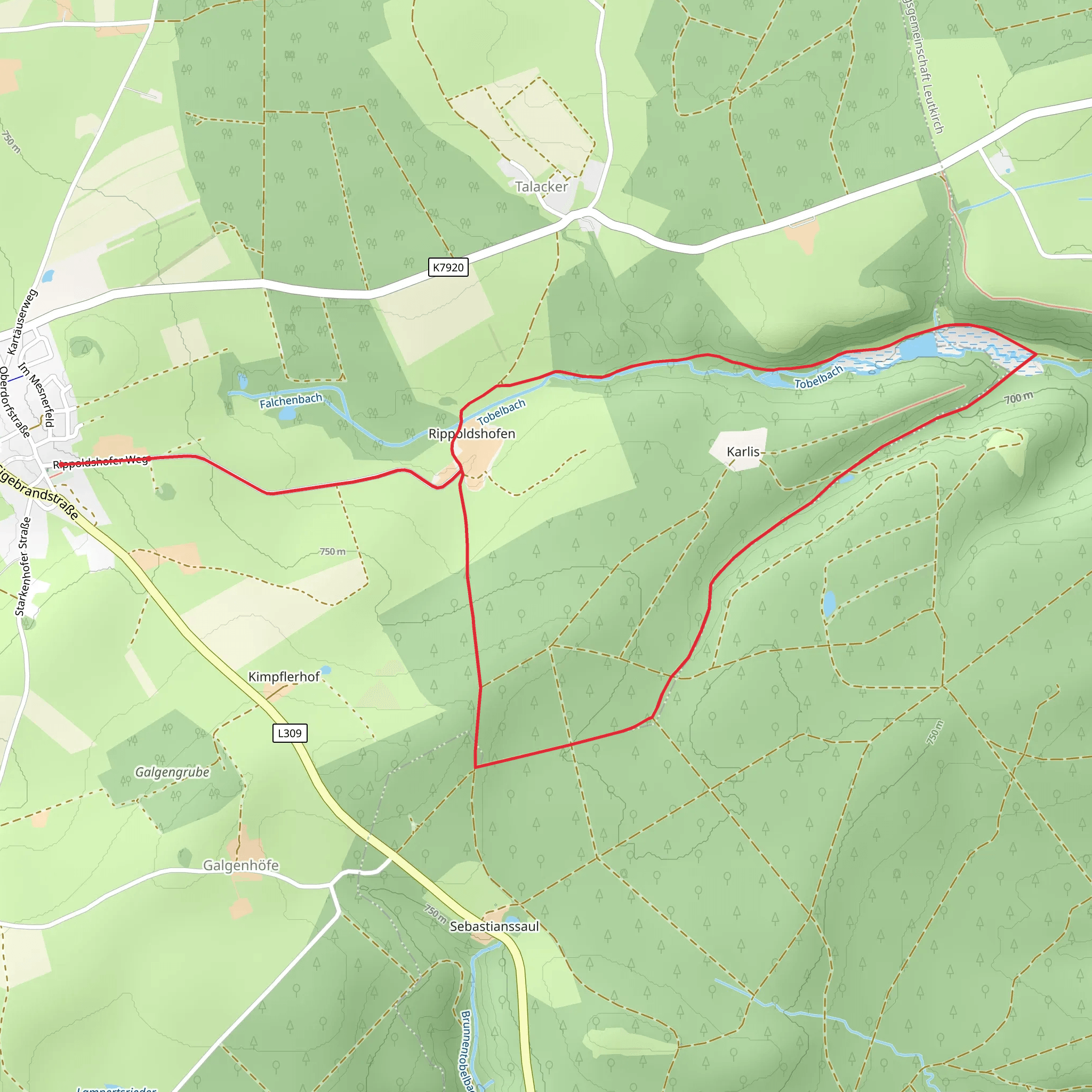 Tobelbach via Bachlaeufer mobile static map