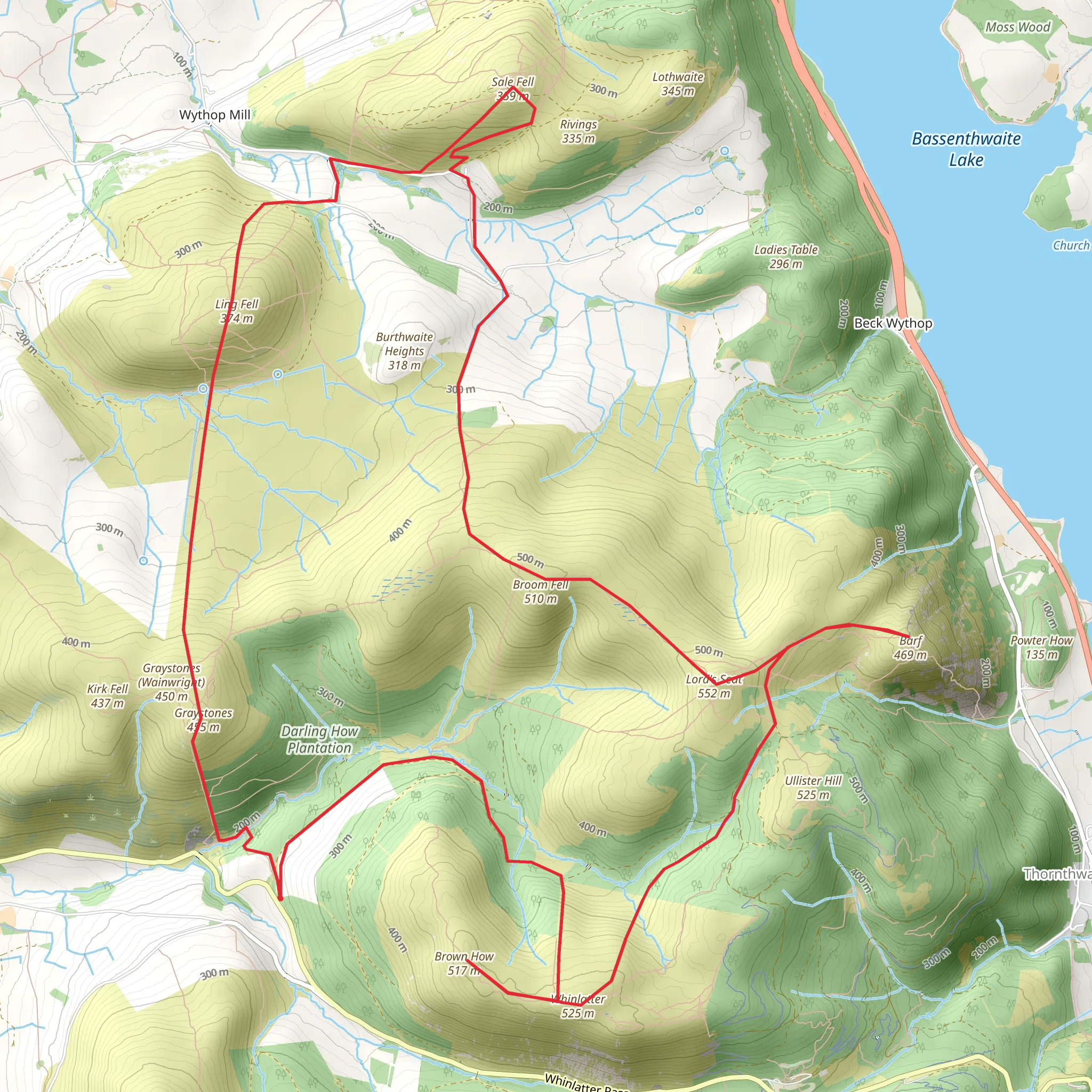 The Wythop and Lorton Fells mobile static map