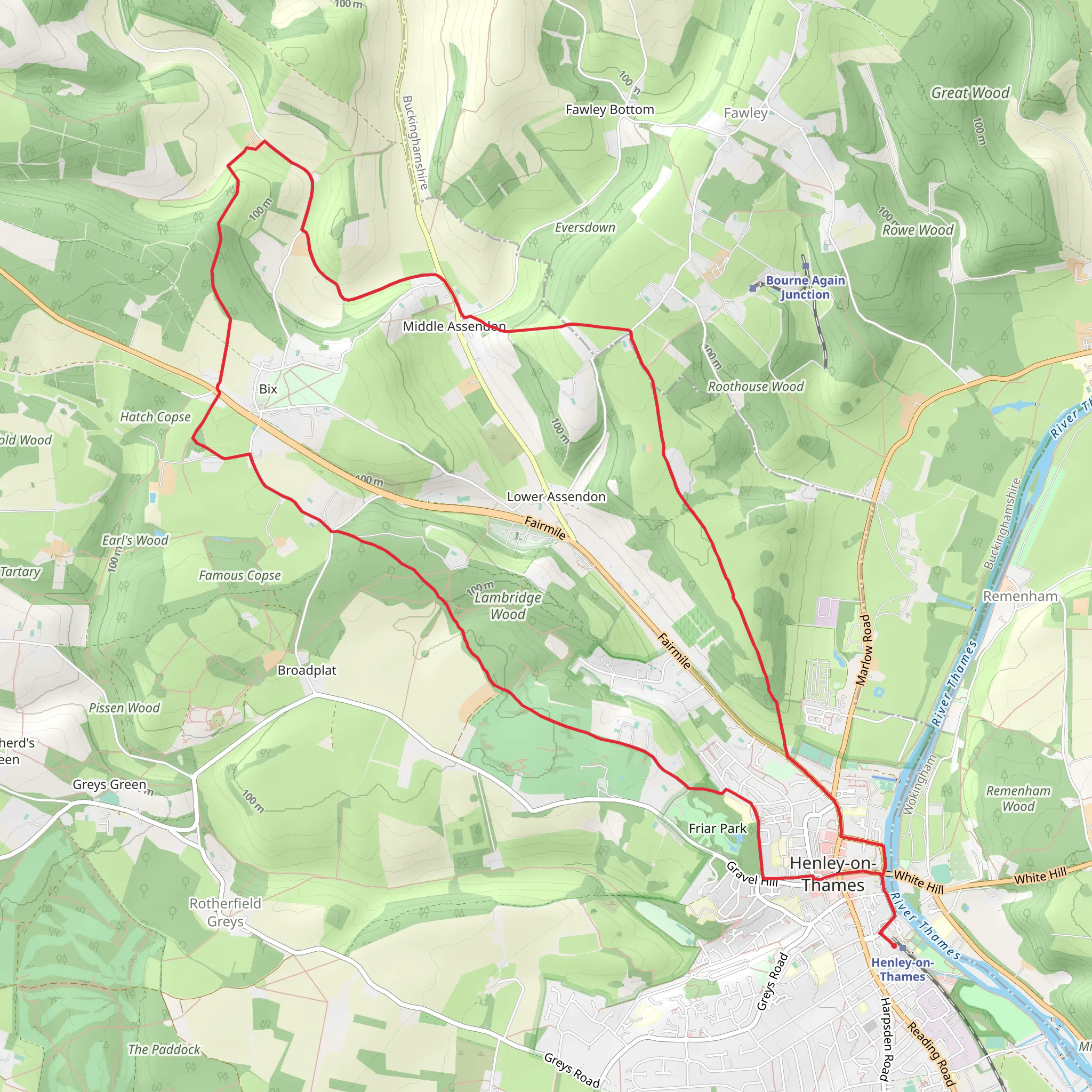 Drew's Wood and Lambridge Wood Loop mobile static map