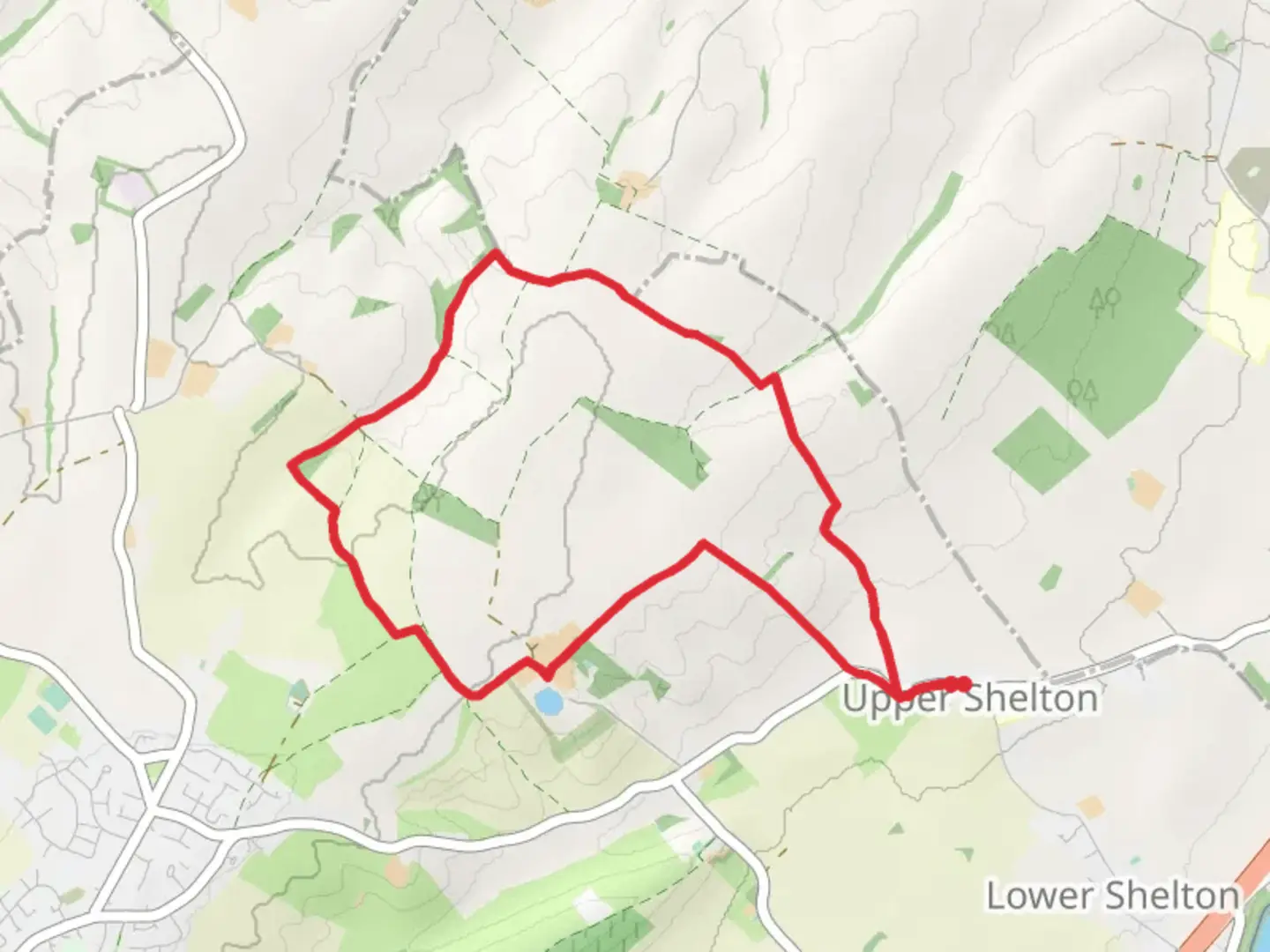 An image depicting the trail Upper Shelton Loop and its surrounding area.
