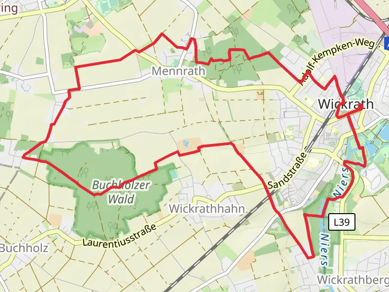 Schlossteich via Residenzweg and Wickrather Wald