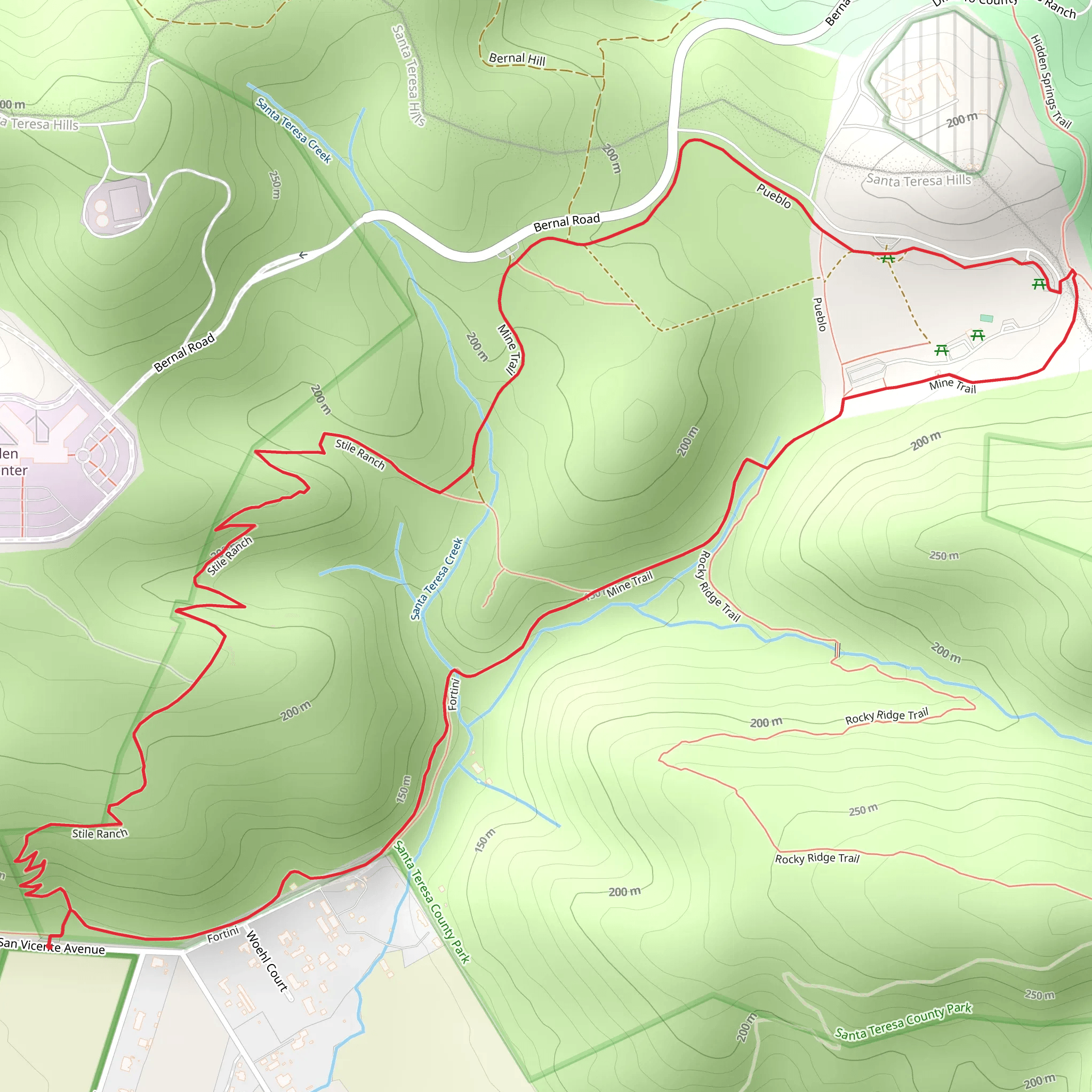 Stile Ranch and Mine Loop Trail mobile static map