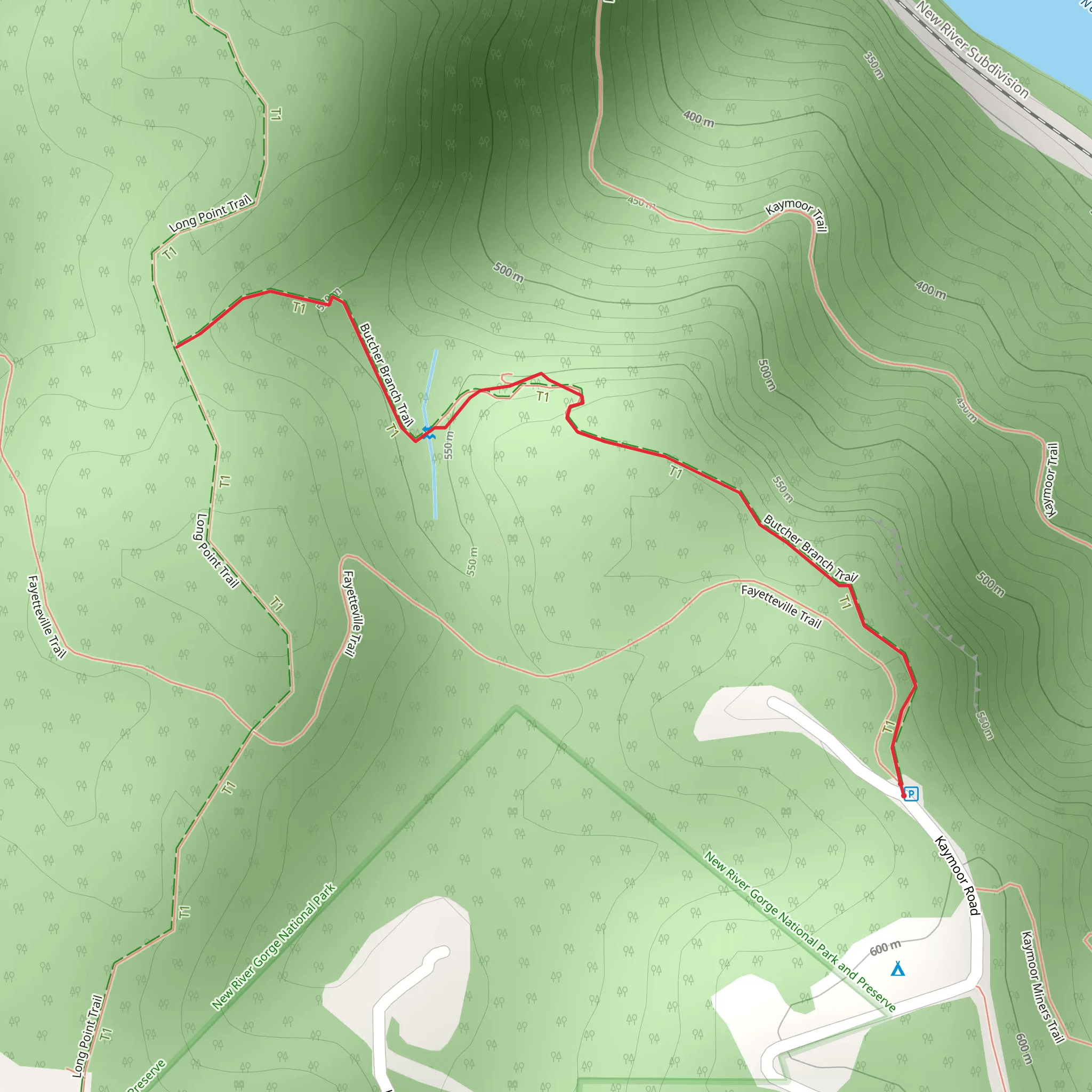 Butcher Branch Trail mobile static map