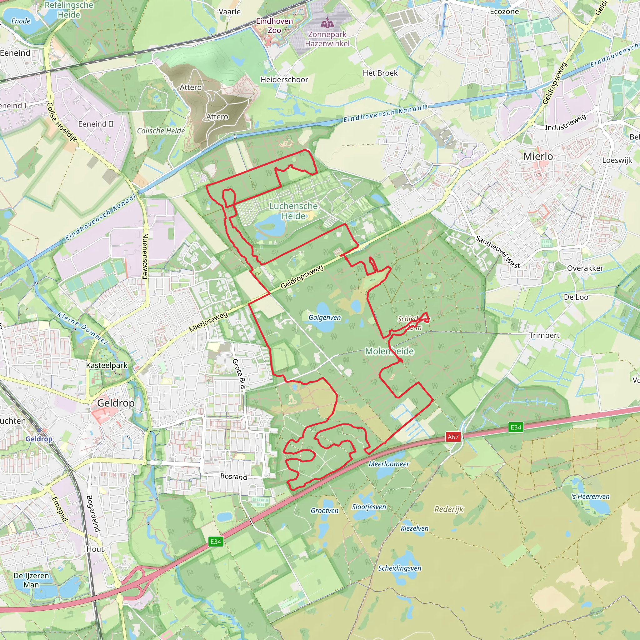 Luchensche Heide and Molenheide Loop mobile static map