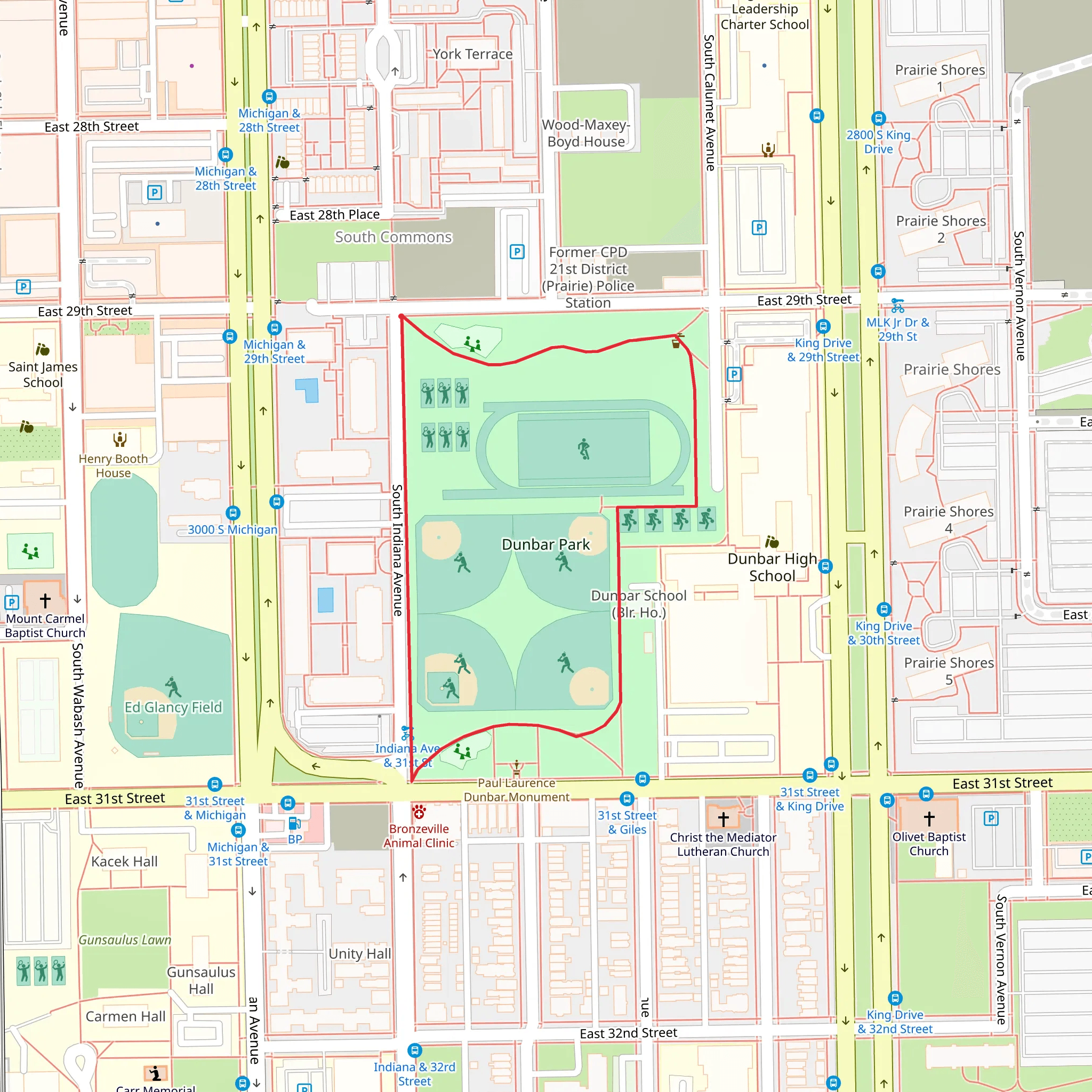 Dunbar Park Loop mobile static map