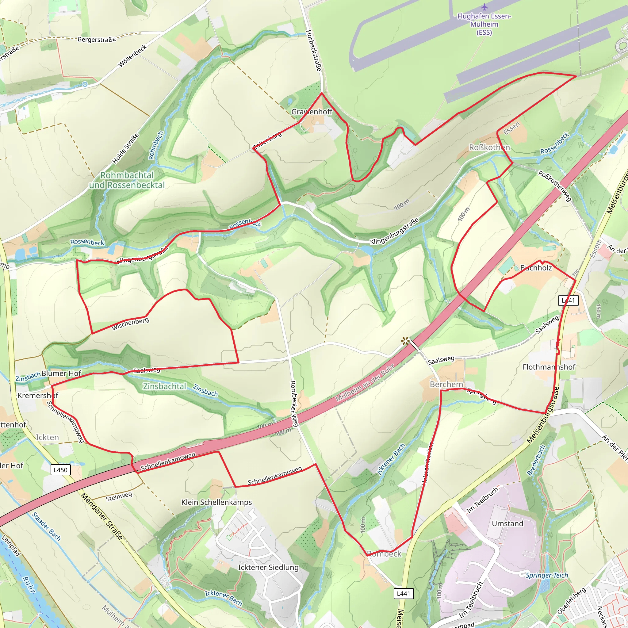 Berchem and RoßkothenLoop via Zinsbachtal mobile static map