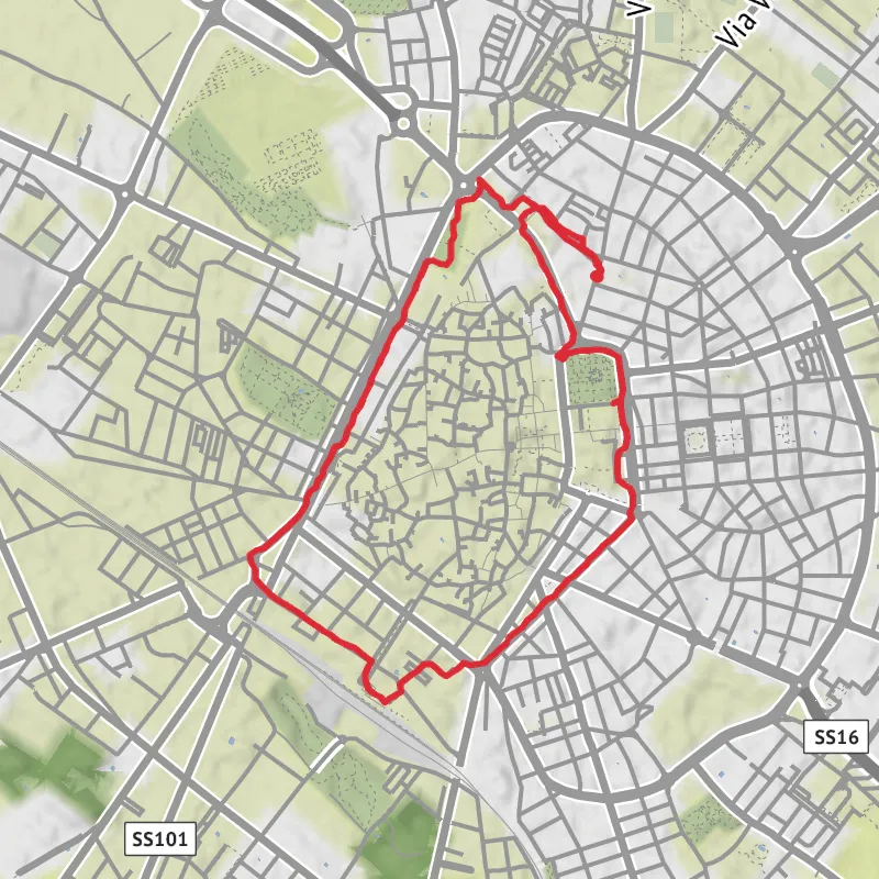 A map preview of the recording Hike from Lecce.