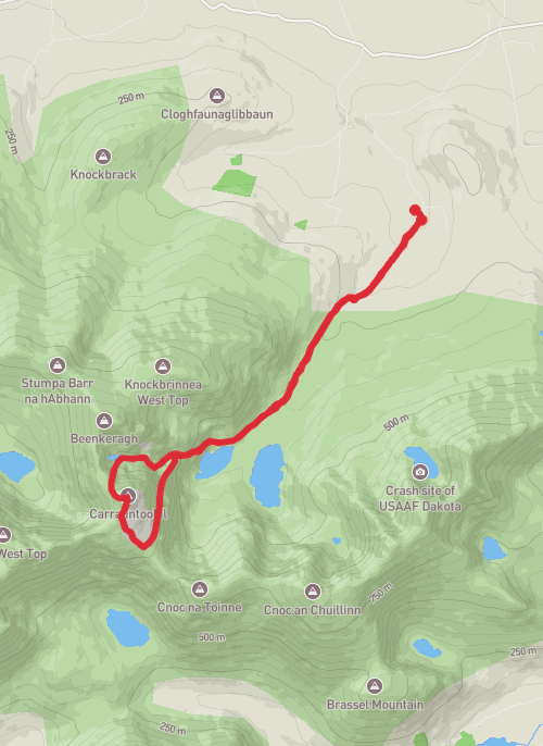 Hike on Carrauntoohill via Central Gully & Heavenly Gates mobile static map
