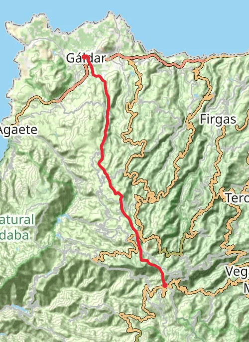 Hike on Hike from Cruz de Tejeda mobile static map