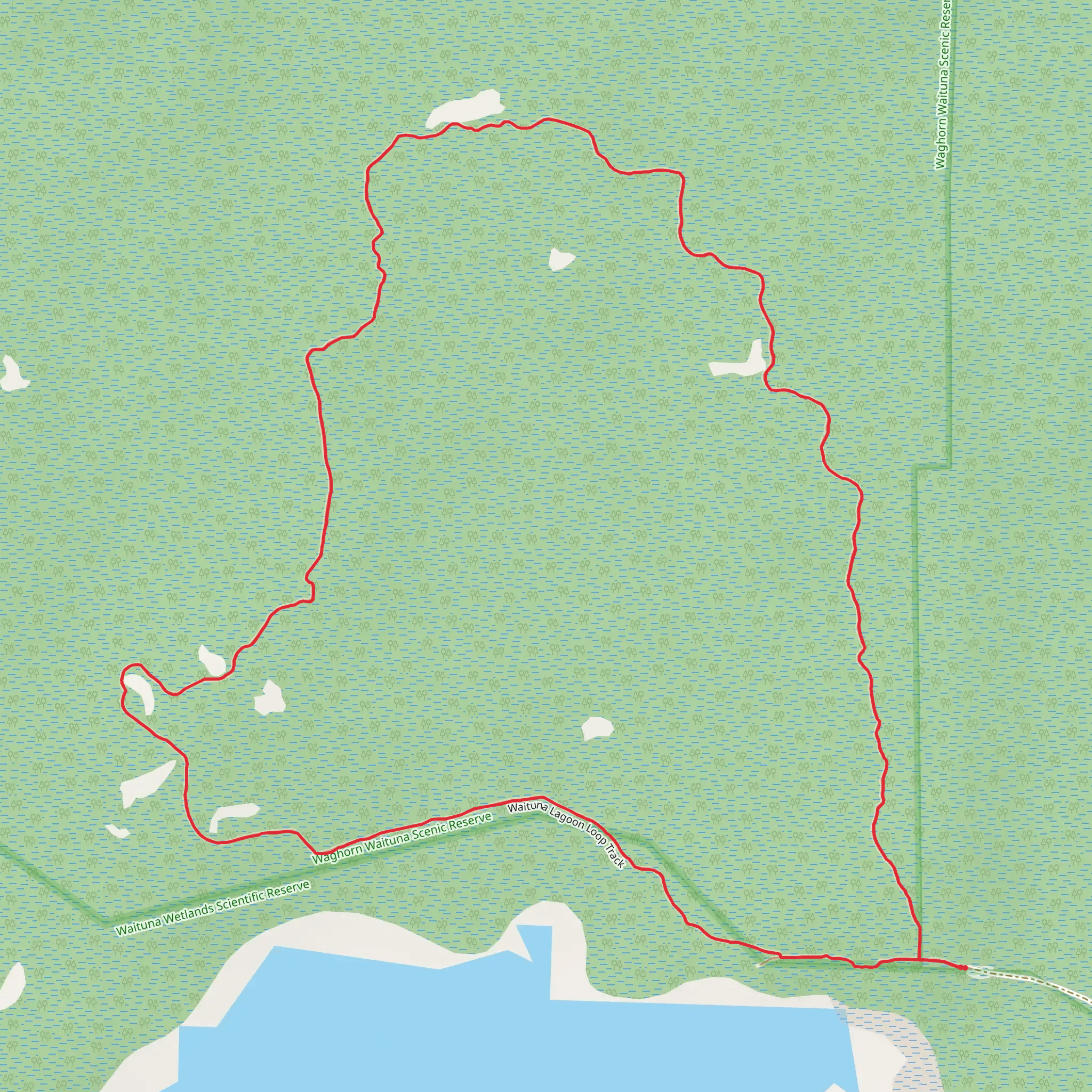 Waituna Lagoon Track mobile static map
