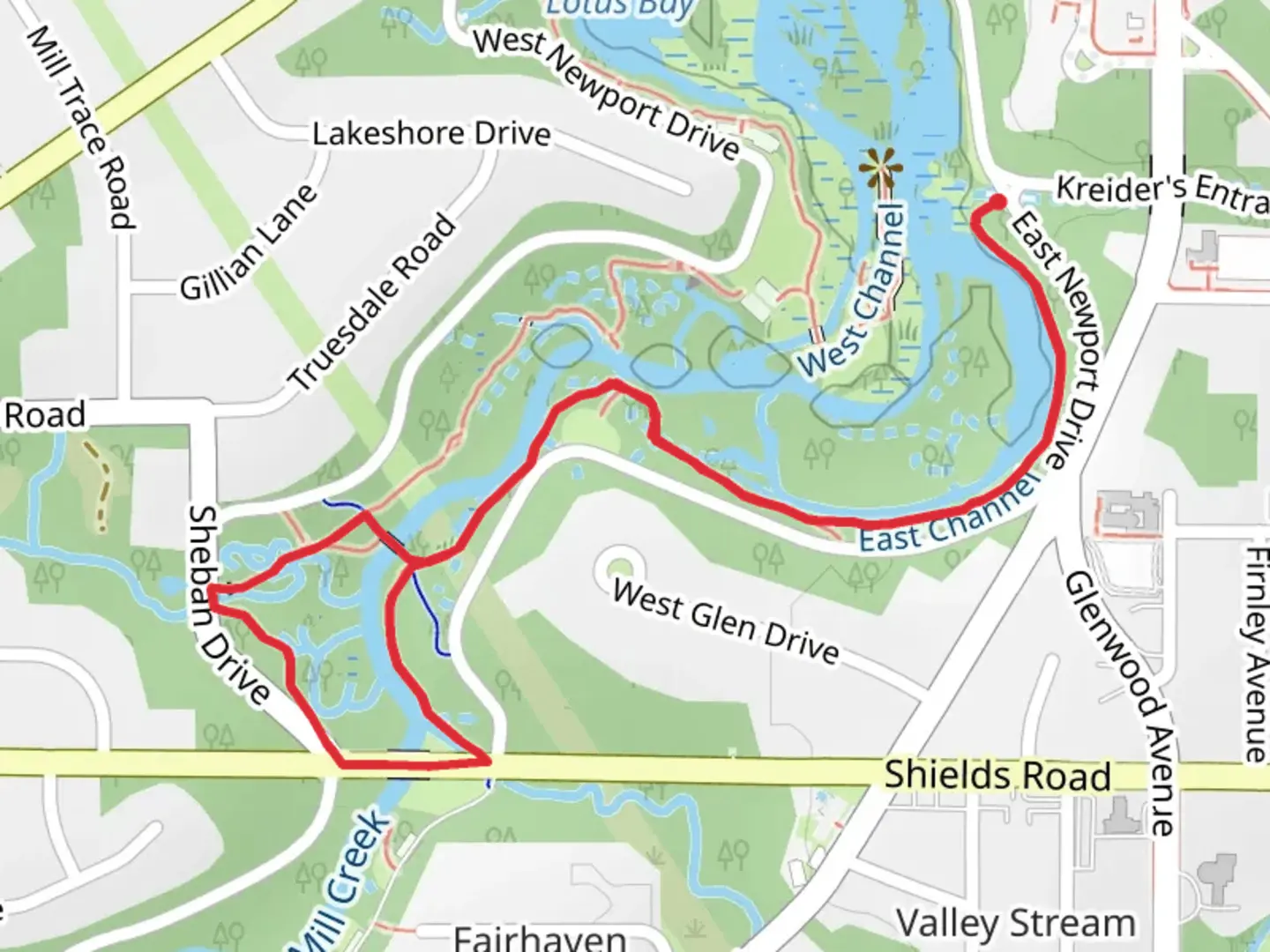 An image depicting the trail East and West Channel and Islands Loop Trail and its surrounding area.