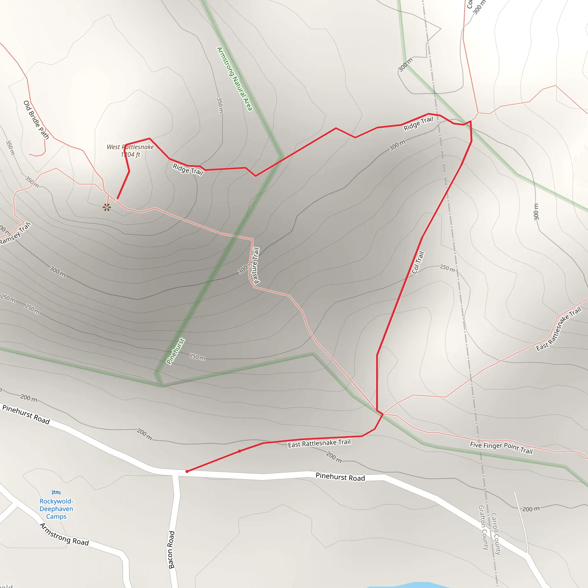West Rattlesnake via East Rattlesnake Trail mobile static map