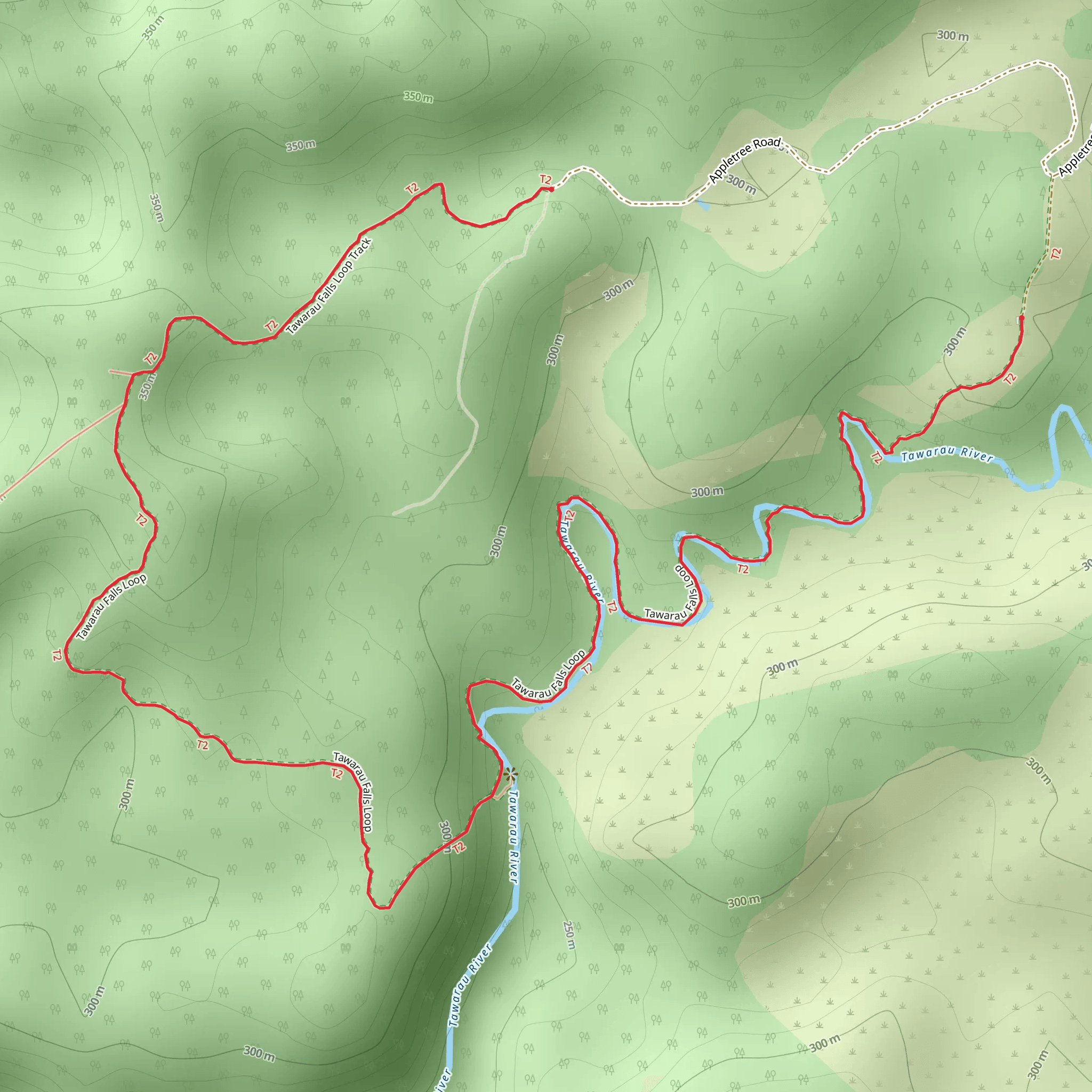Tawarau Falls Loop Track mobile static map