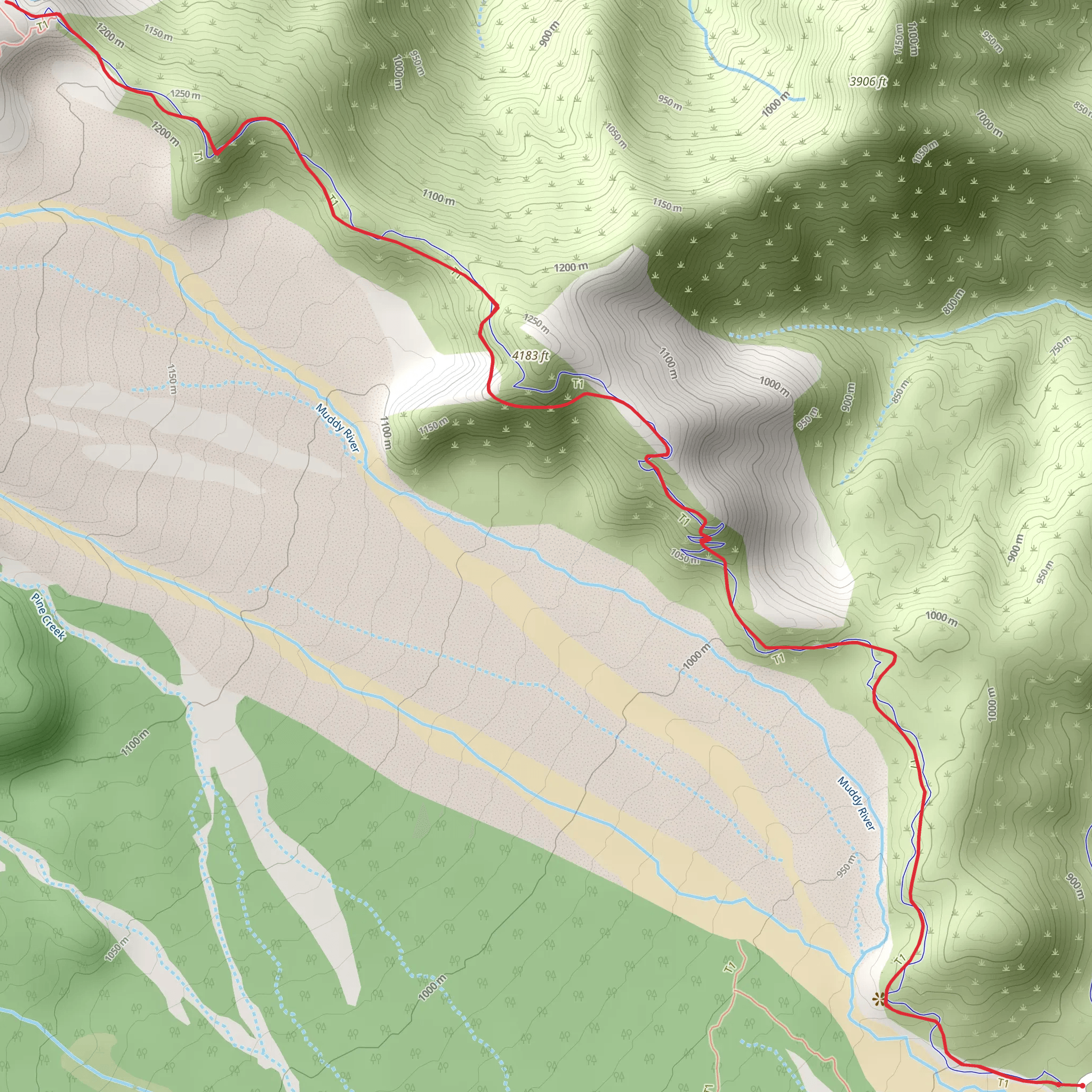 Ape Canyon Trail mobile static map