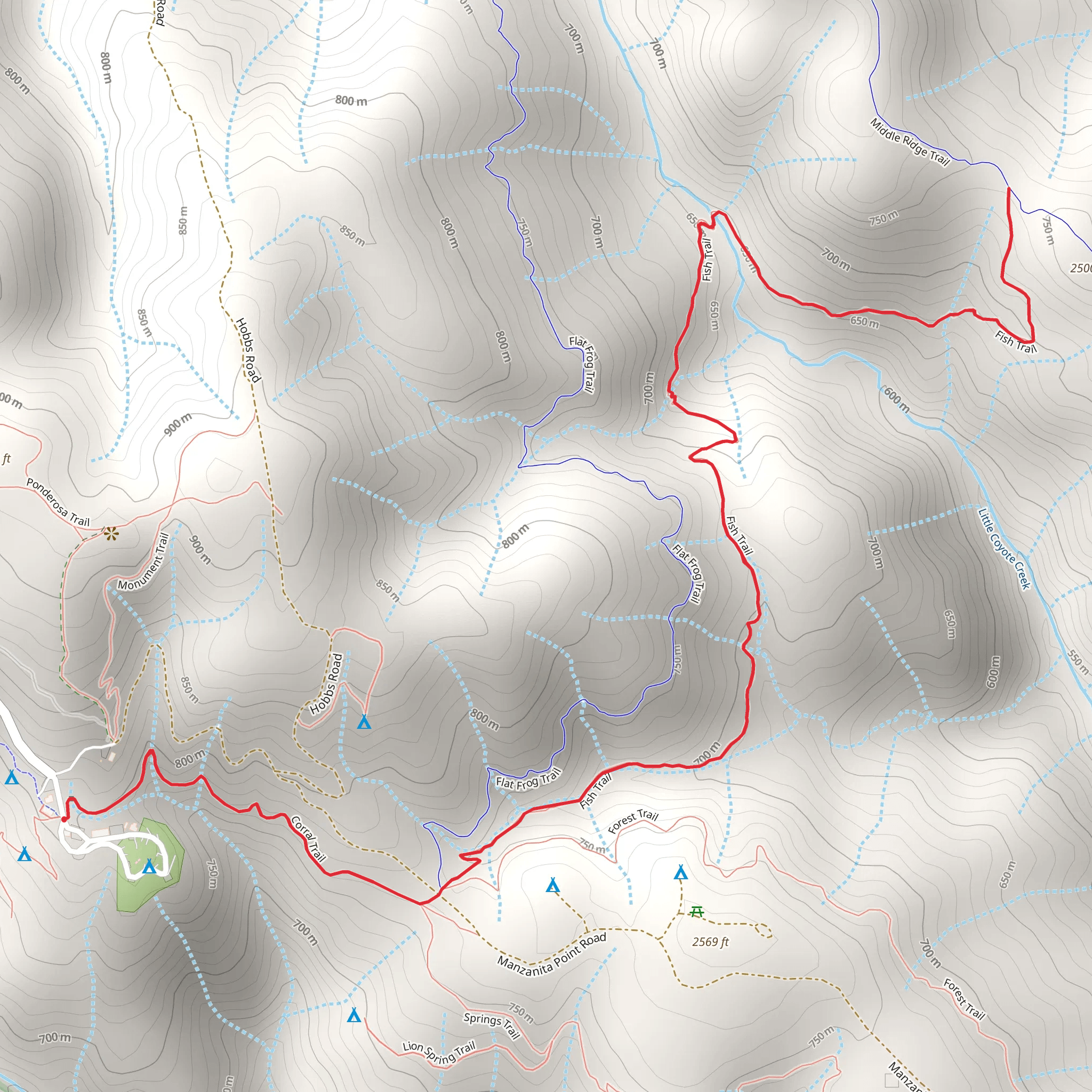 Corral and Fish Trail mobile static map