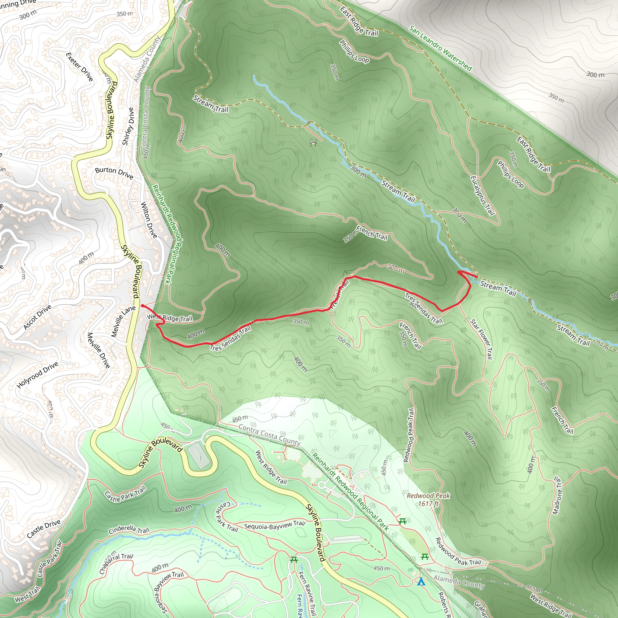 Tres Sendas Trail mobile static map