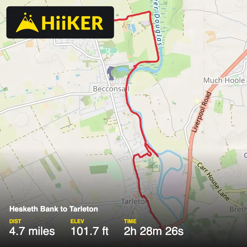 A map preview of the recording Hesketh Bank to Tarleton .