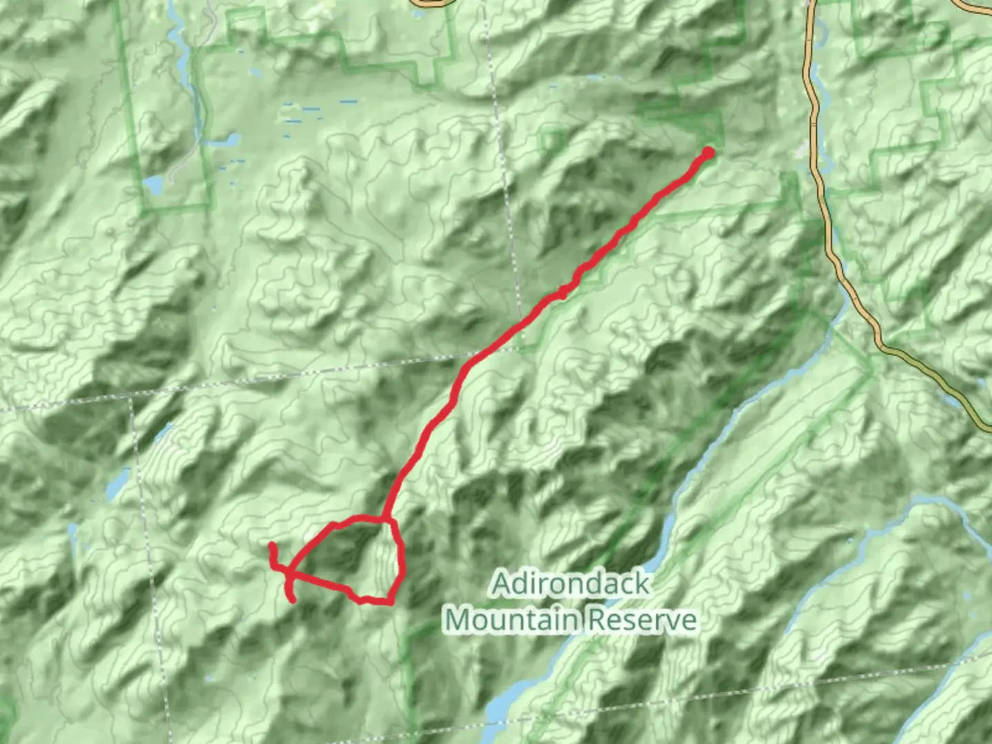 An image depicting the trail Little Haystack, Mount Skylight and Grey Peak via Phelps Trail and its surrounding area.