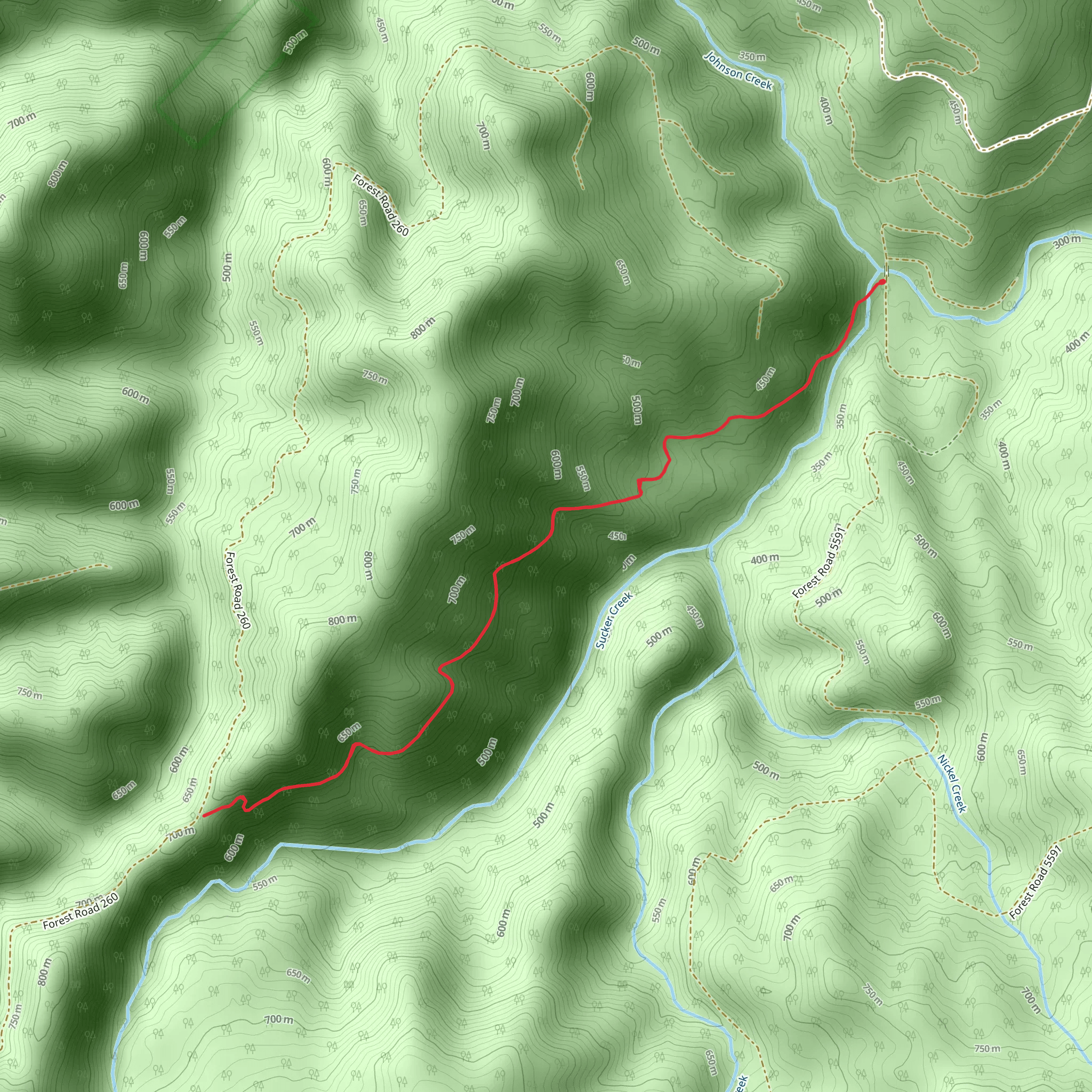 Sucker Creek Trail mobile static map