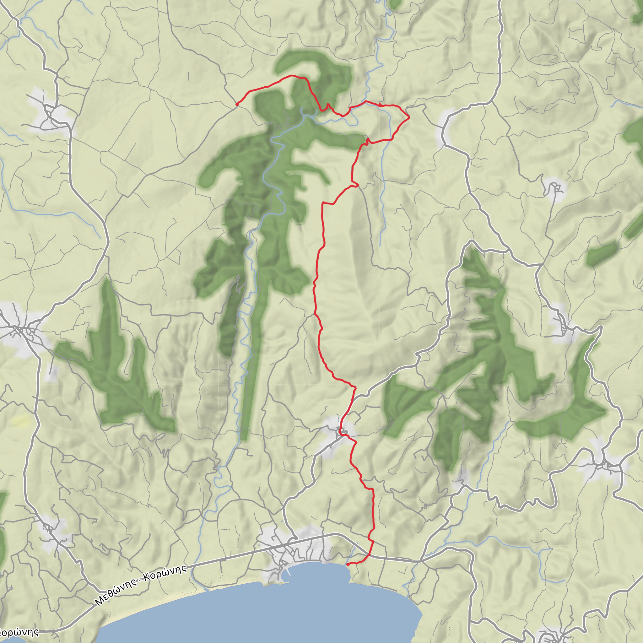 Hills to Finikounda via the Pantheon Taverna mobile static map