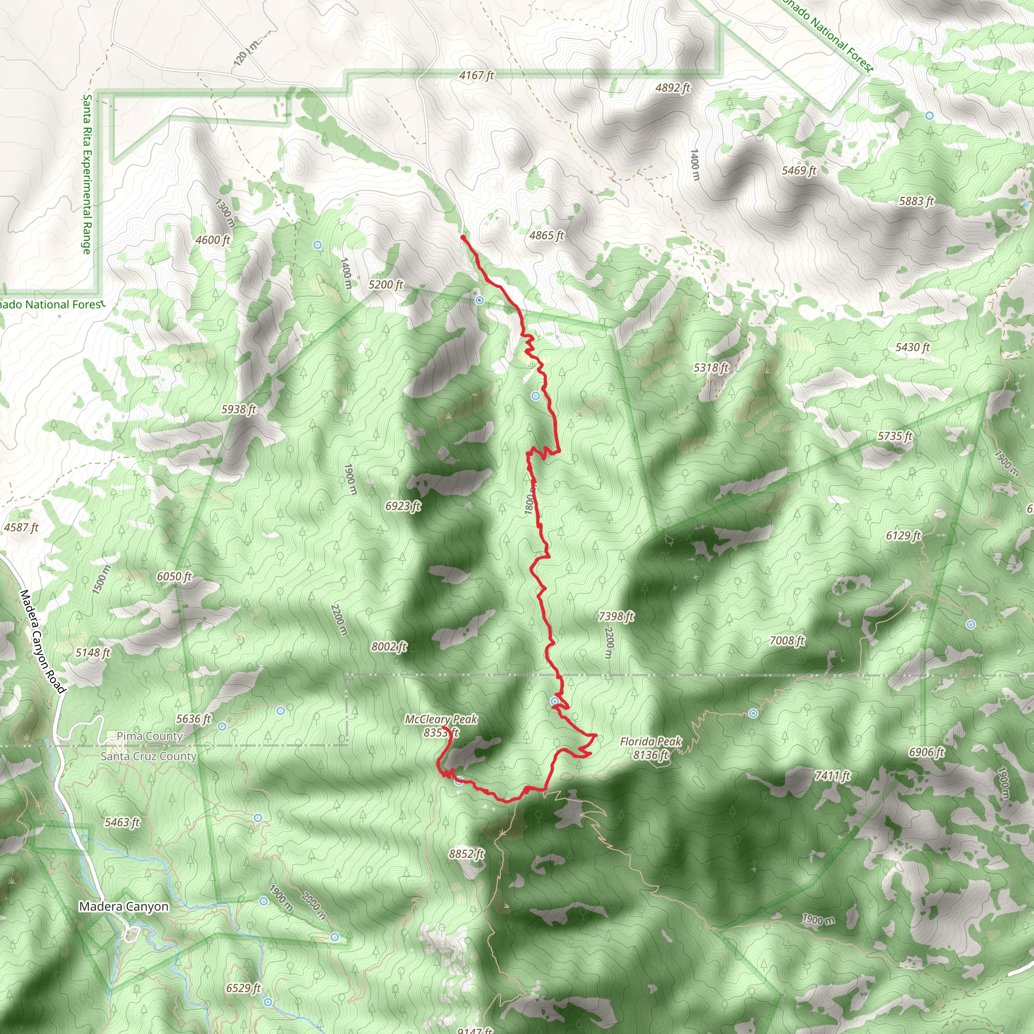 McCleary Peak via Armour Spring Trail mobile static map