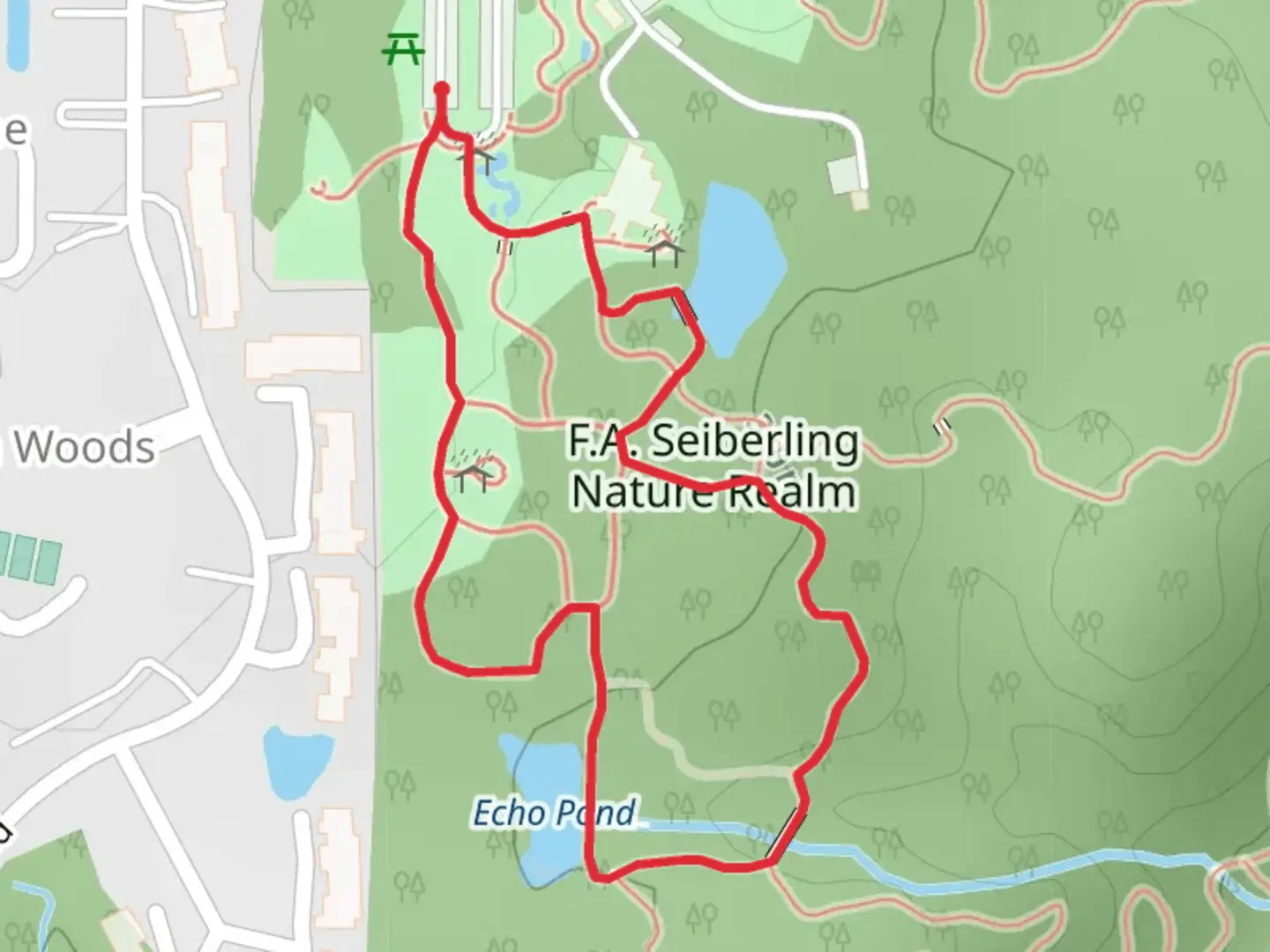 An image depicting the trail Cherry Lane and Fernwood Loop Trail and its surrounding area.