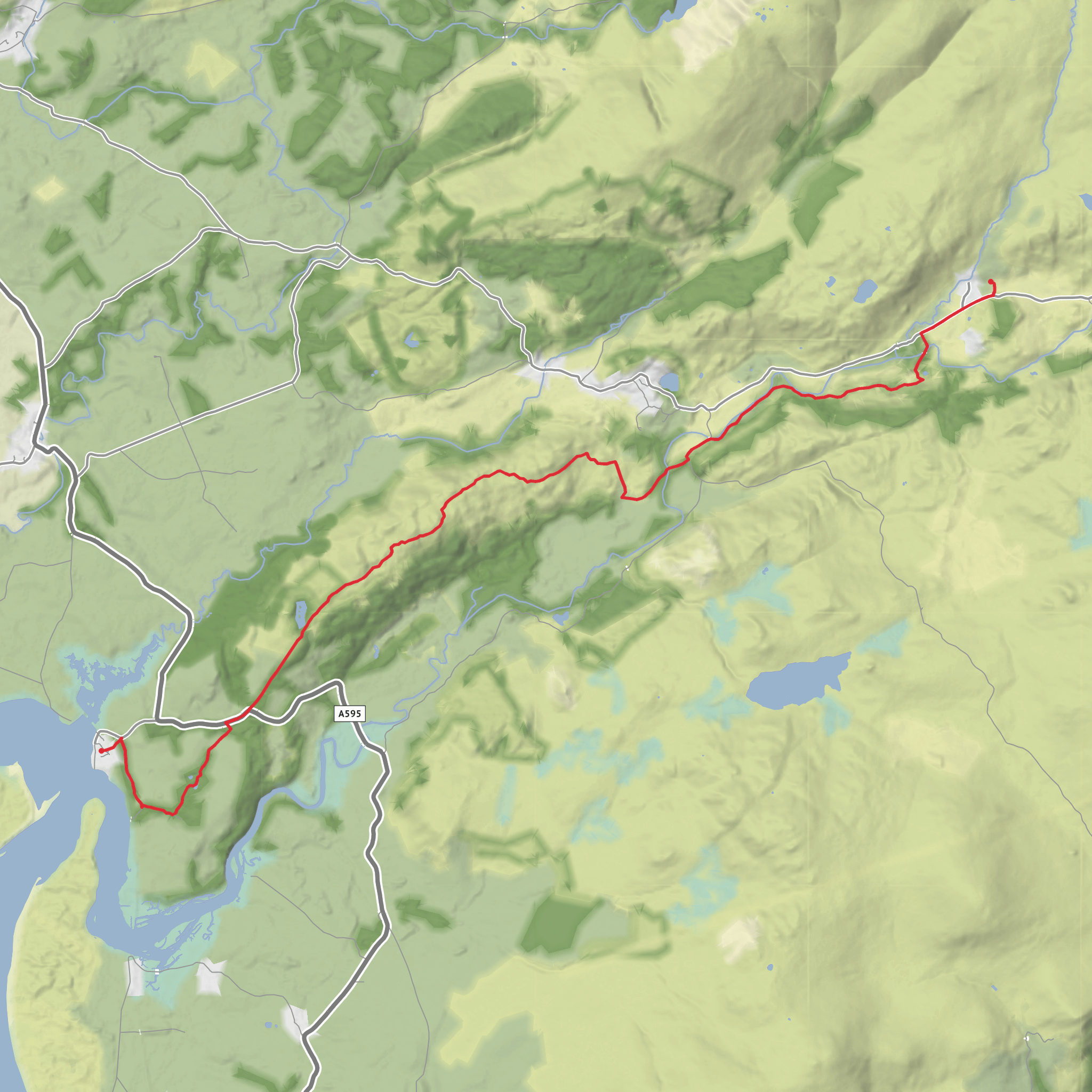 Boot to Ravenglass via Muncaster Fell mobile static map