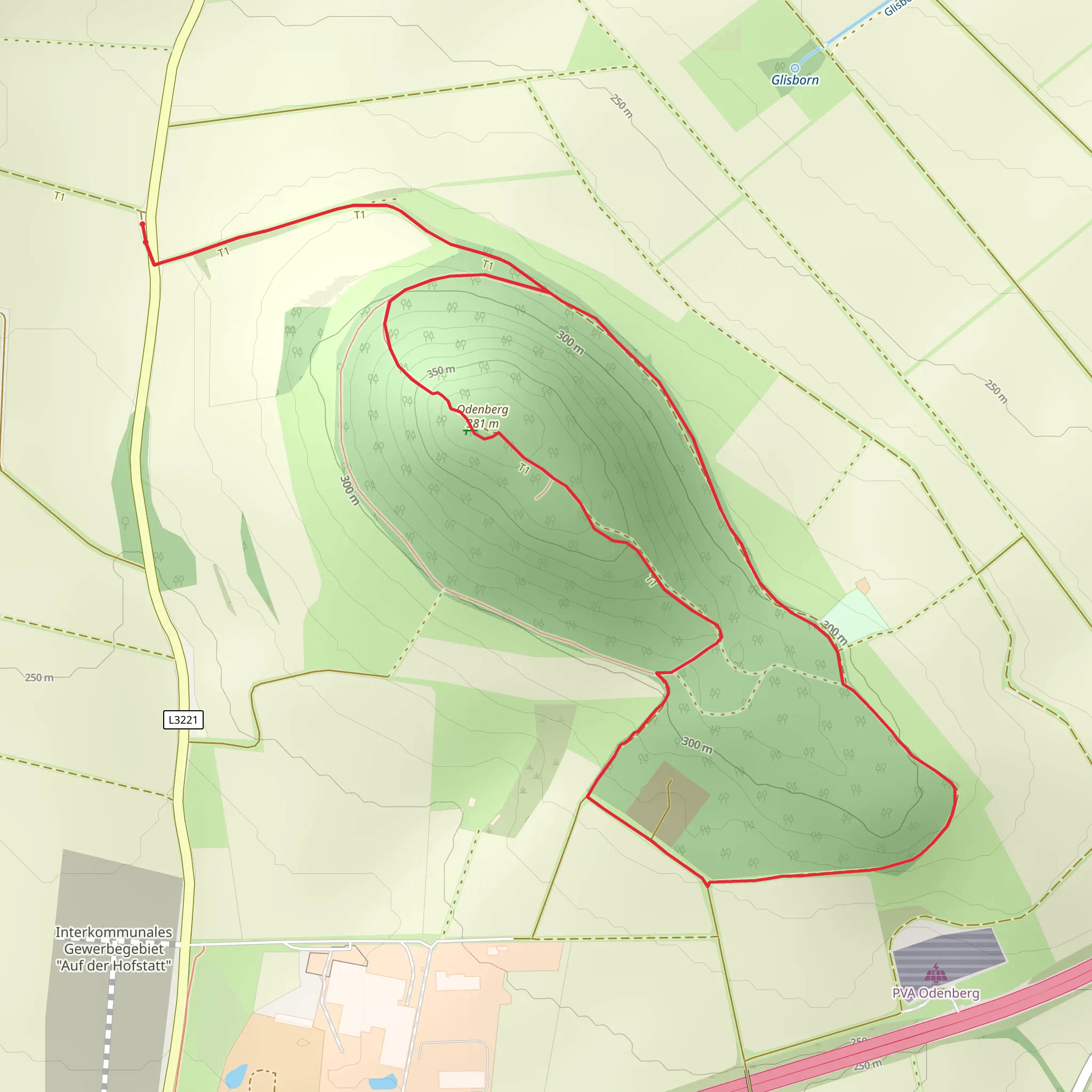 Odenberg Loop via Vaake Brunslar mobile static map