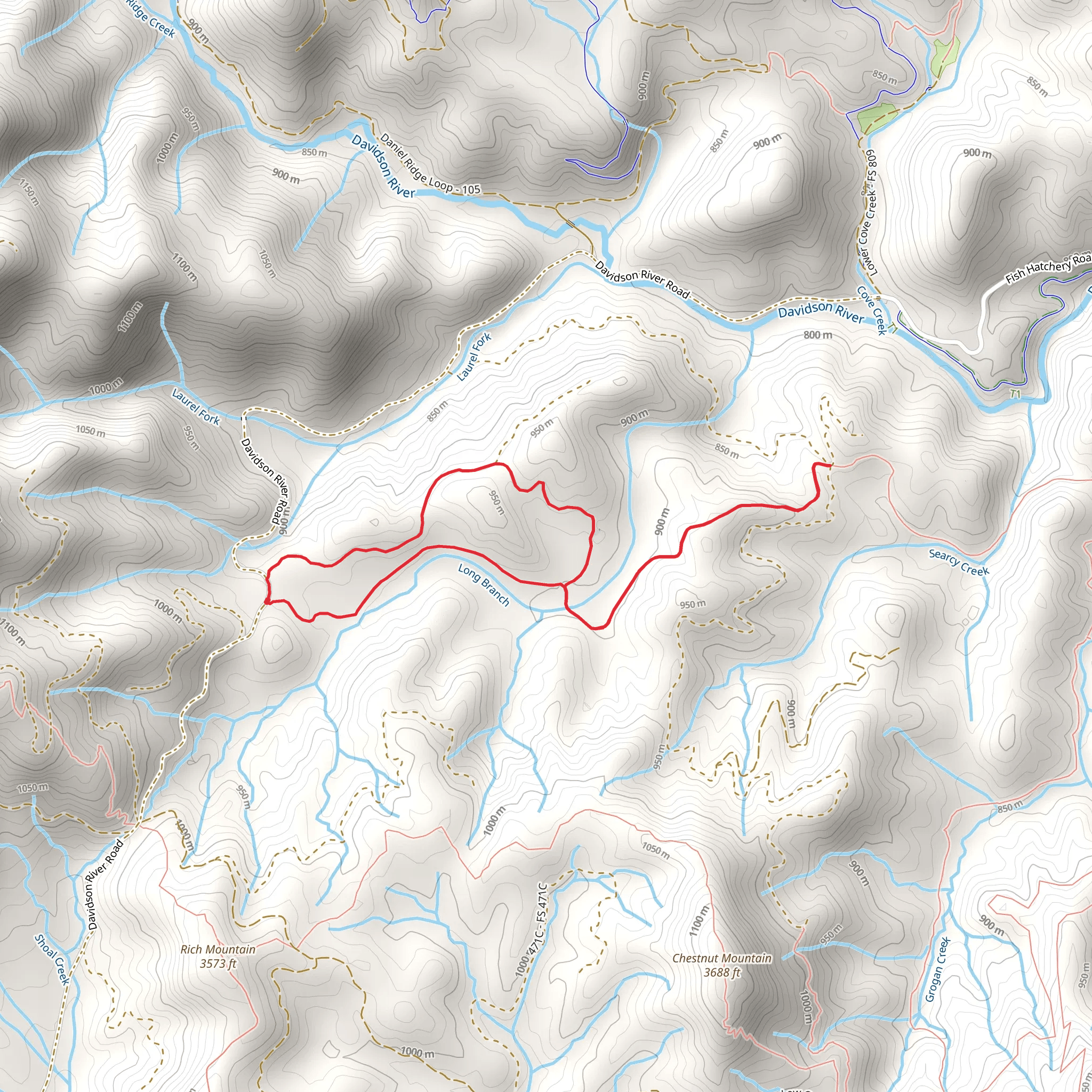 Long Branch Trail and Cemetery Loop mobile static map