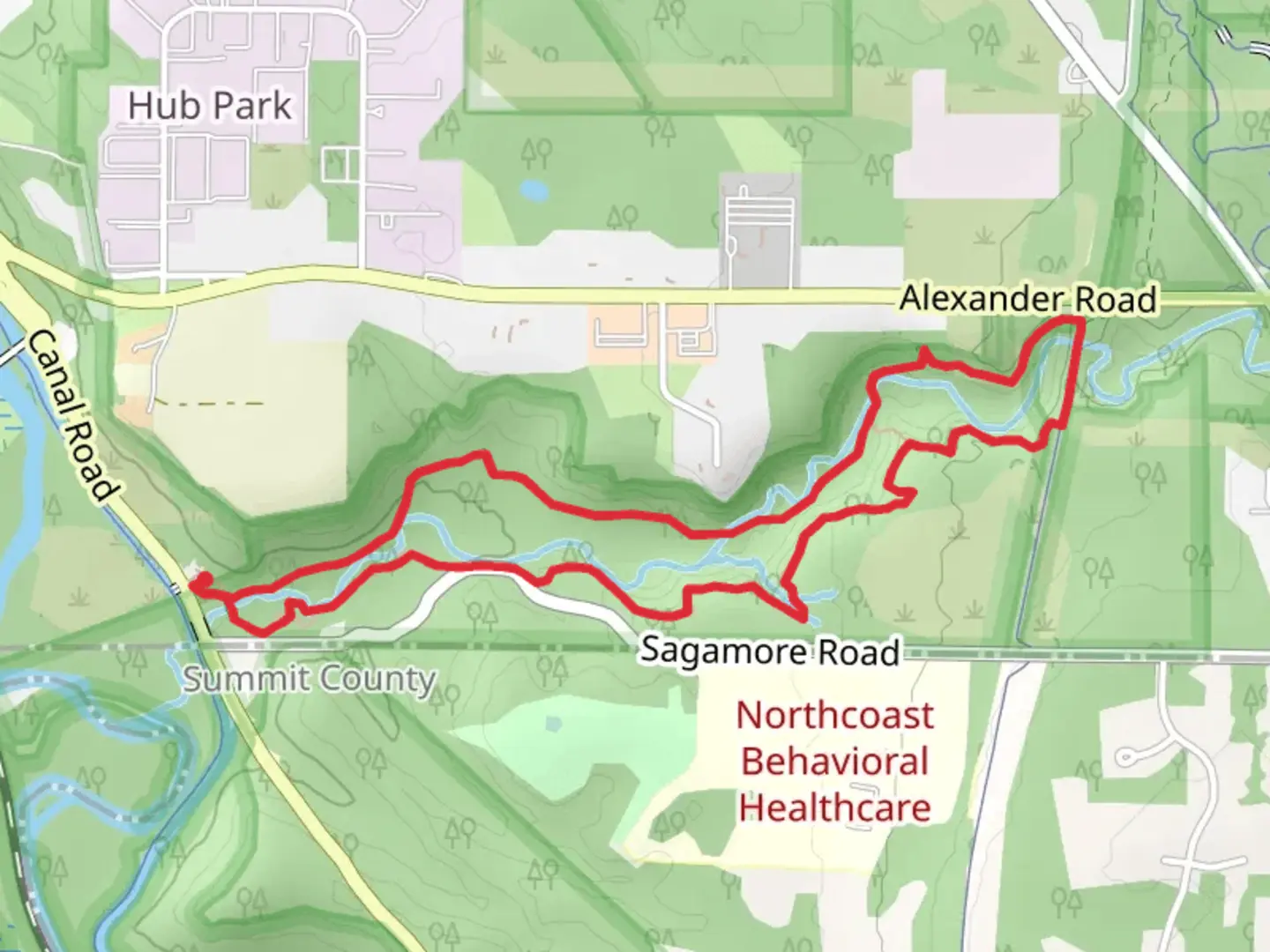 An image depicting the trail Sagamore Creek Loop and its surrounding area.
