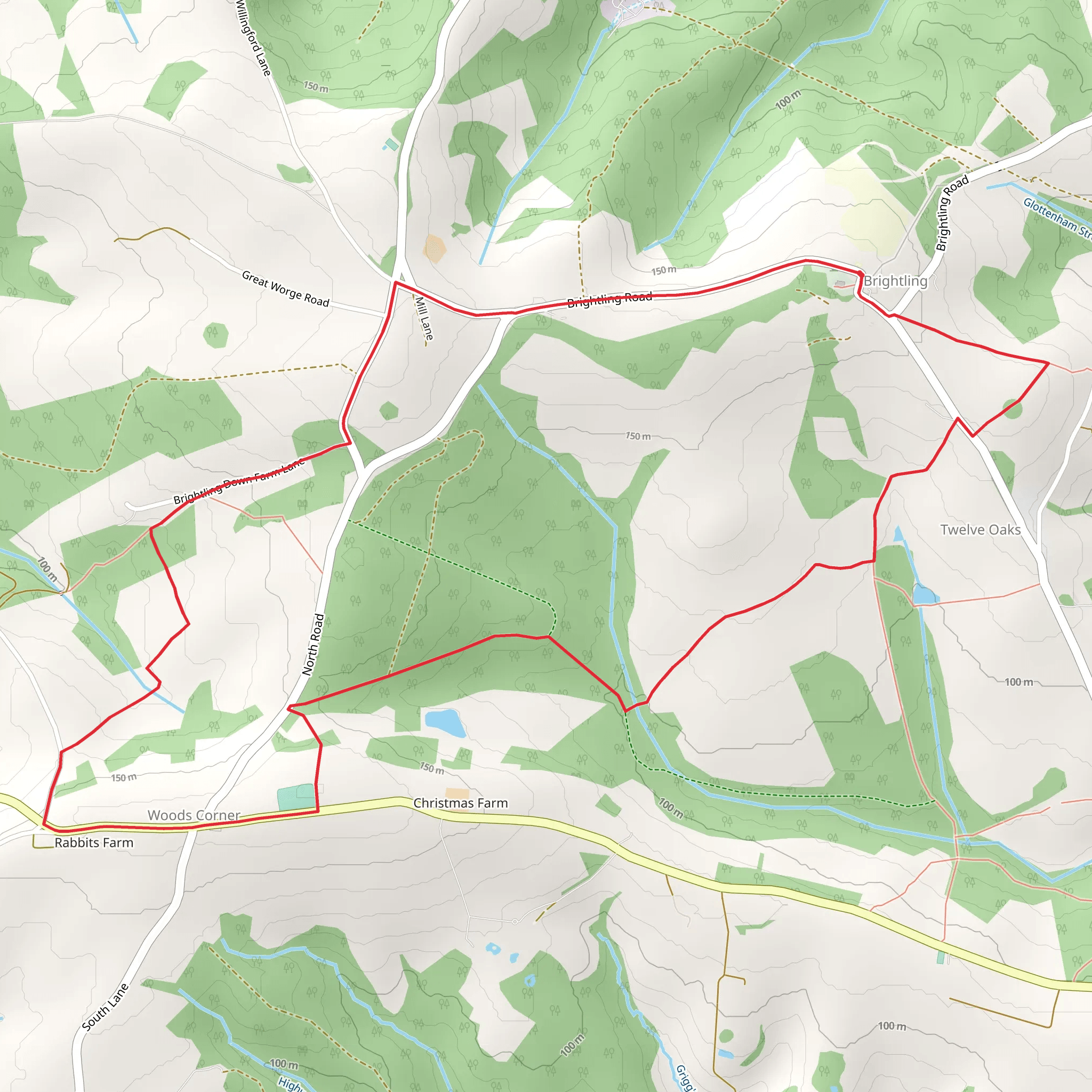 Mansbrook Wood Loop mobile static map