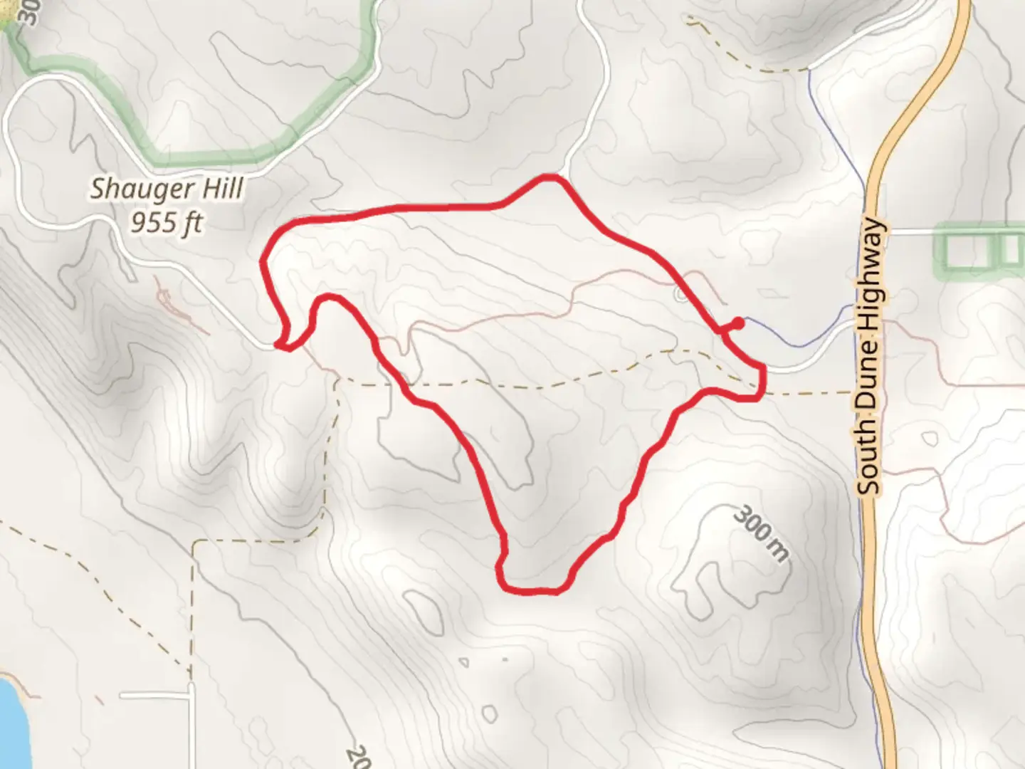 An image depicting the trail Pierce Stocking Scenic Loop and its surrounding area.