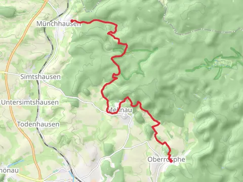 Oberrosphe to Münchhausen via Extratour Christenberg