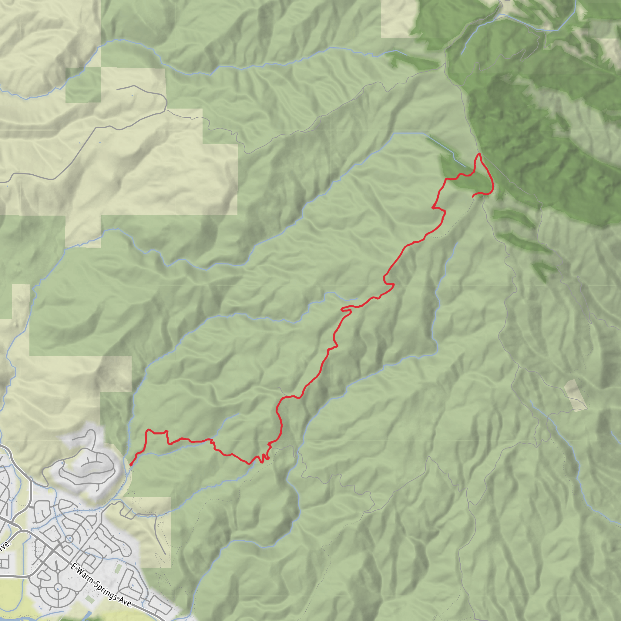 Homestead Trail to Lucky Peak mobile static map