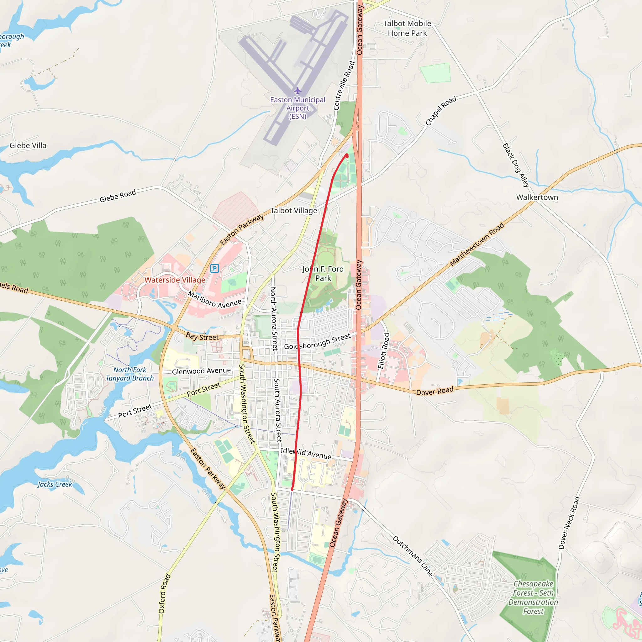 Easton Rails to Trails mobile static map