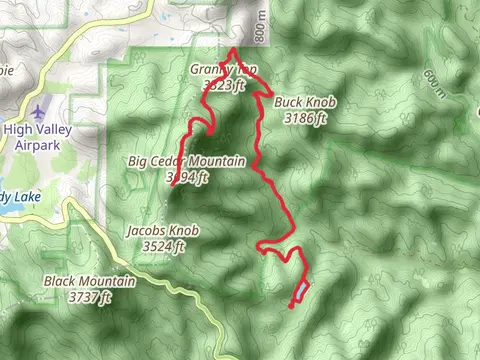 Big Cedar Mountain via Dockery Lake