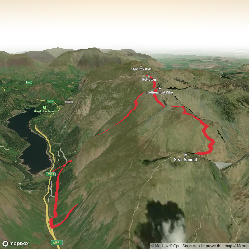 Wythburn, Grisedale Tarn, Dollywaggen Pike, Nethermost Pike and Helvellyn