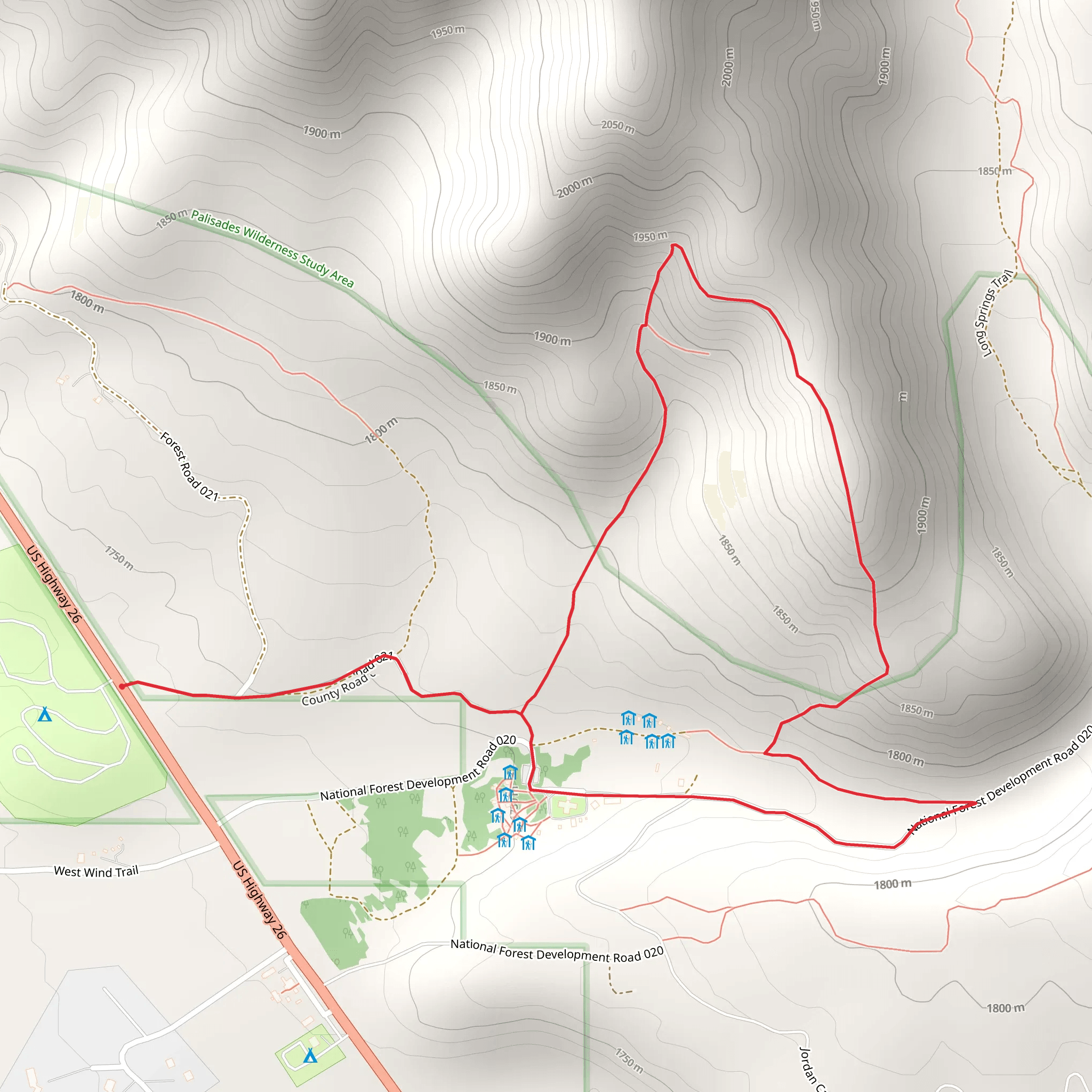 Long Spring Canyon Loop mobile static map