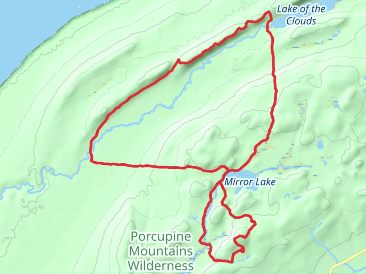 An image depicting the trail Summit Peak, North Mirror Lake and Correction Line Loop Trail and its surrounding area.