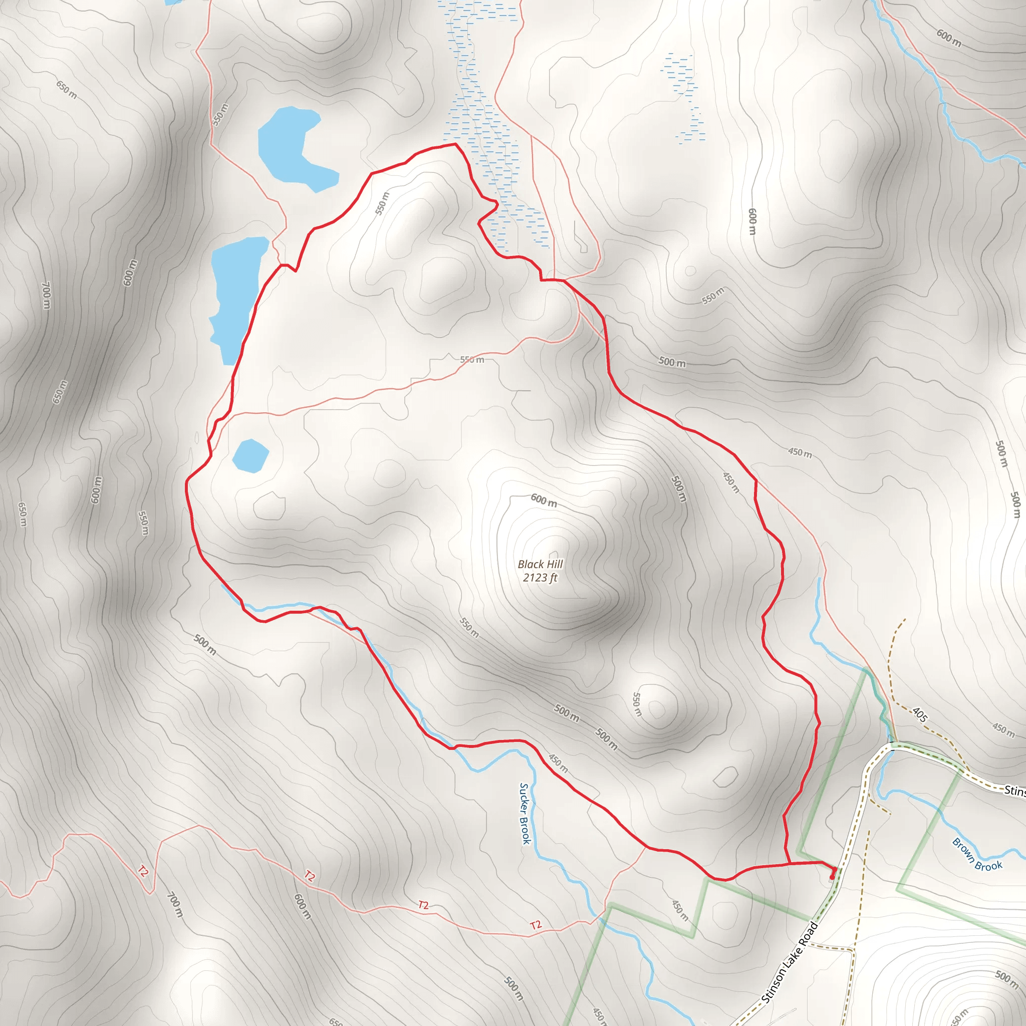 Hike around Black Hill via Three Ponds Trail mobile static map