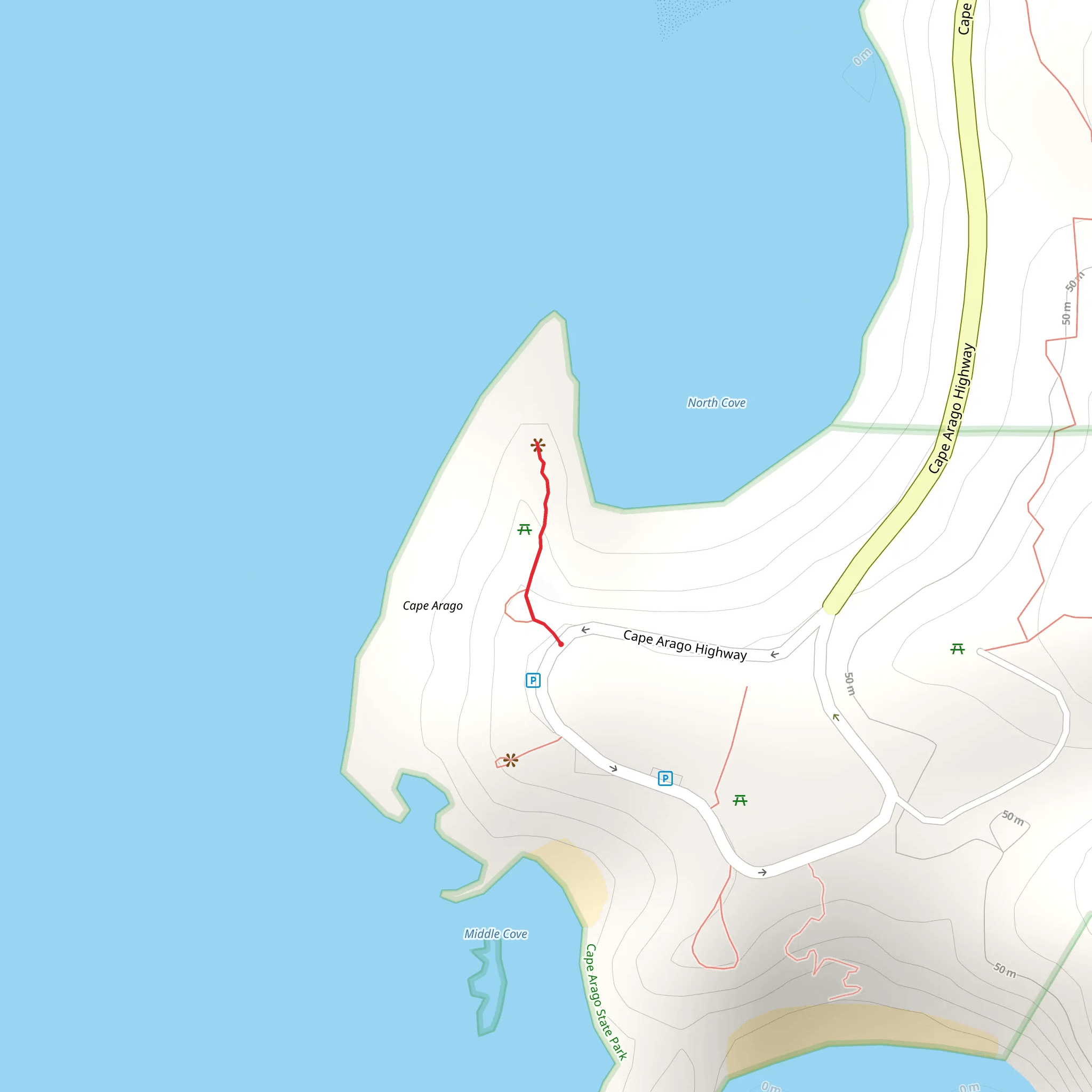 Cape Argo North Cove Trail mobile static map