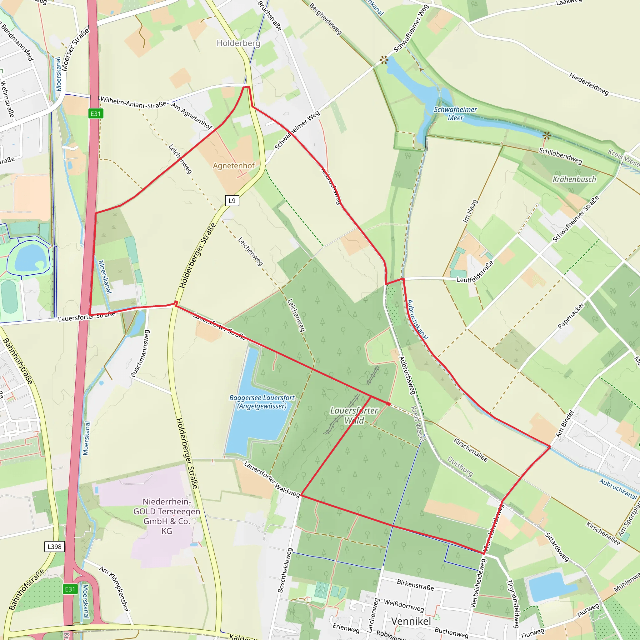 Lauersfort Rundweg mobile static map