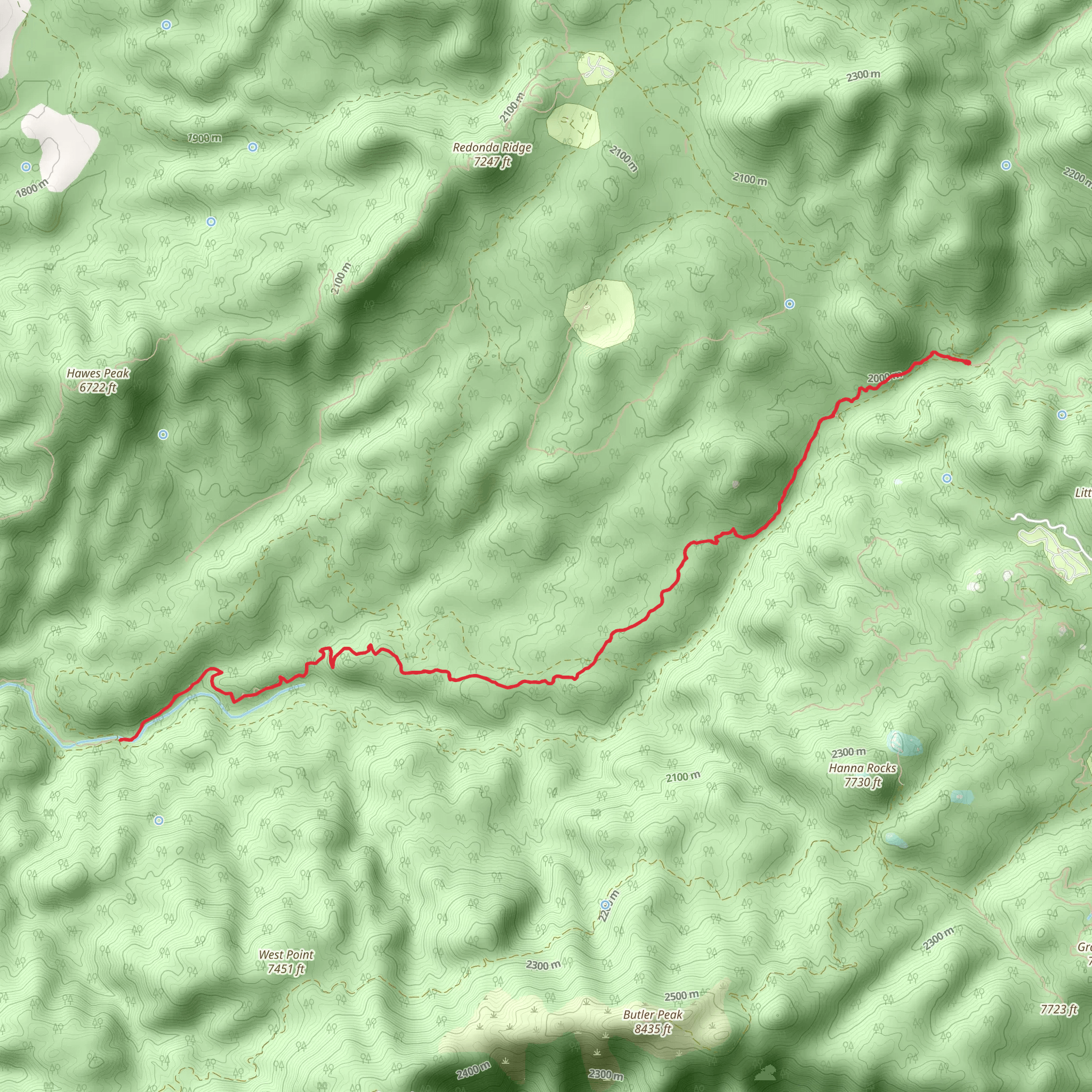 Holcomb Creek via Pacific Crest Trail mobile static map