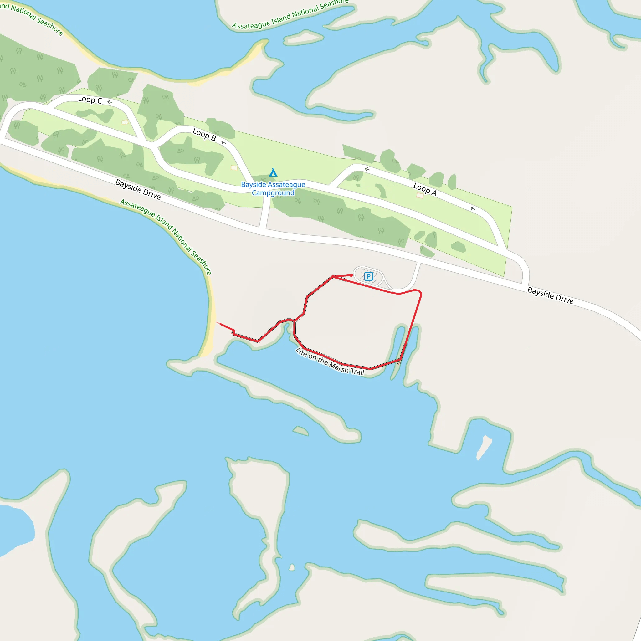 Life on the Marsh Loop Trail mobile static map