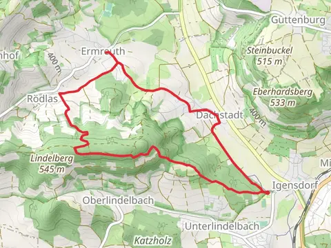Lettenmuhle, Zum Weiben Lamm and Lindelberg Loop - Leyerbergweg