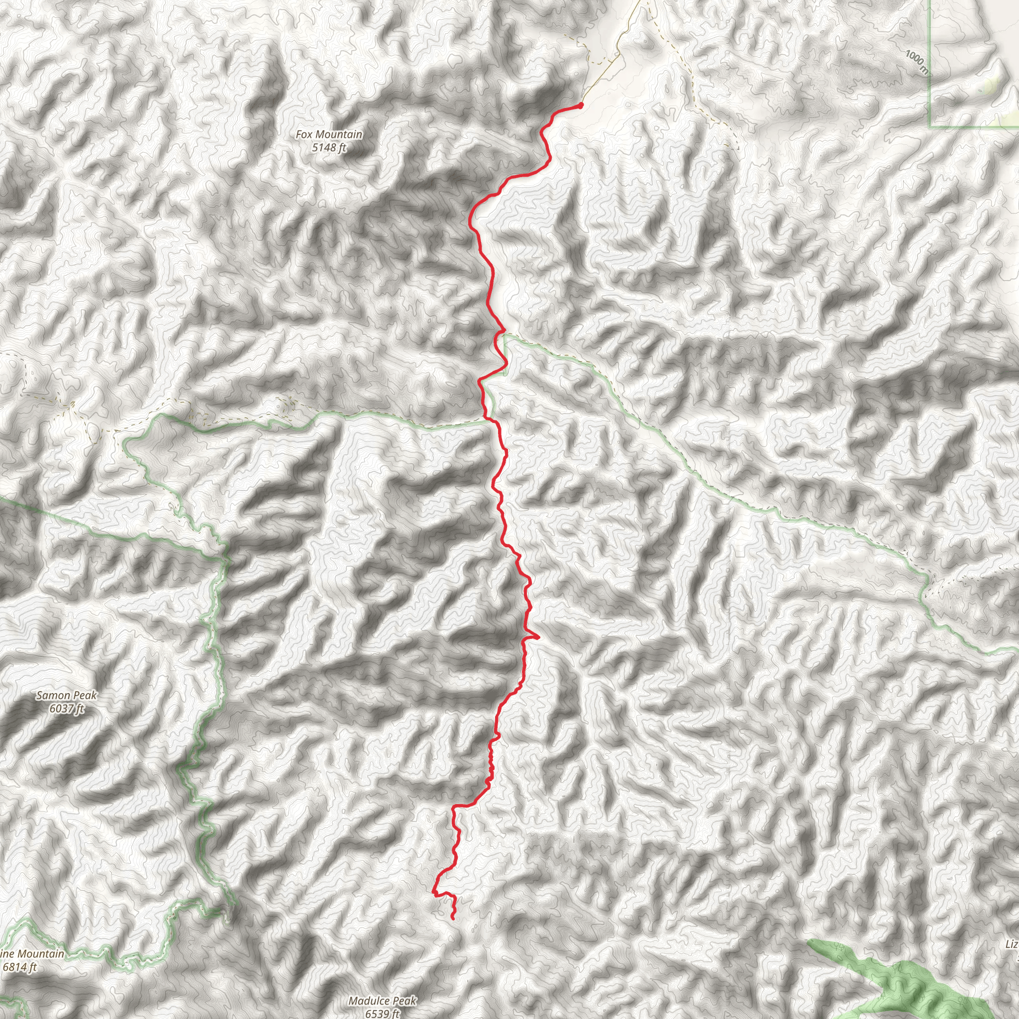 Santa Barbara Canyon Road South Trail mobile static map