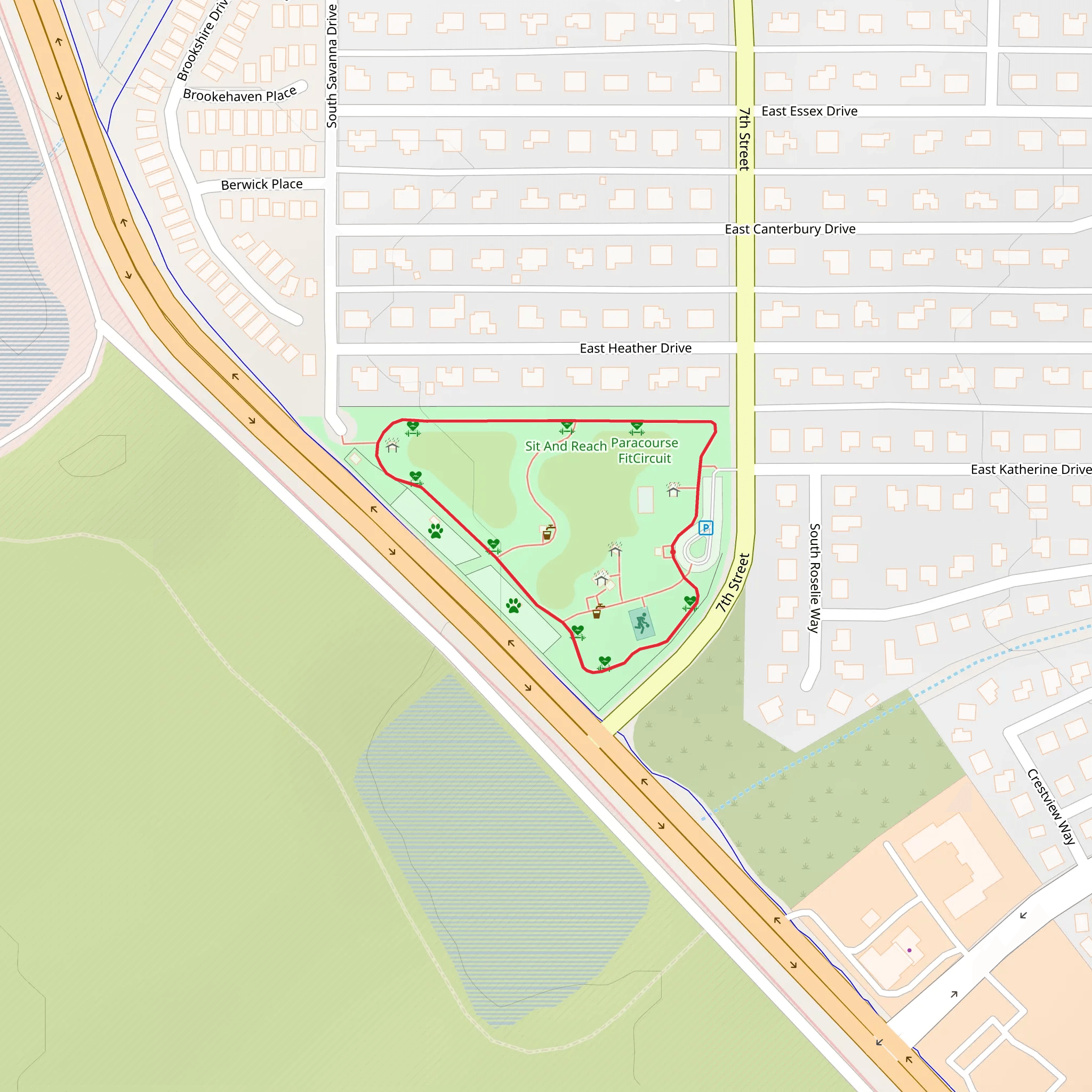 Tompkins Park Loop mobile static map