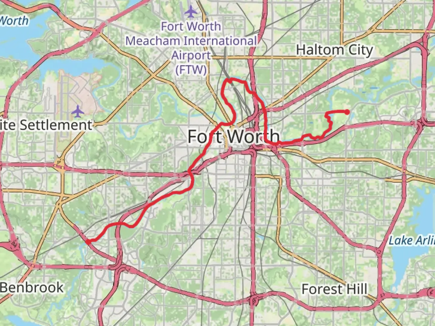 An image depicting the trail Trinity River Trail and its surrounding area.