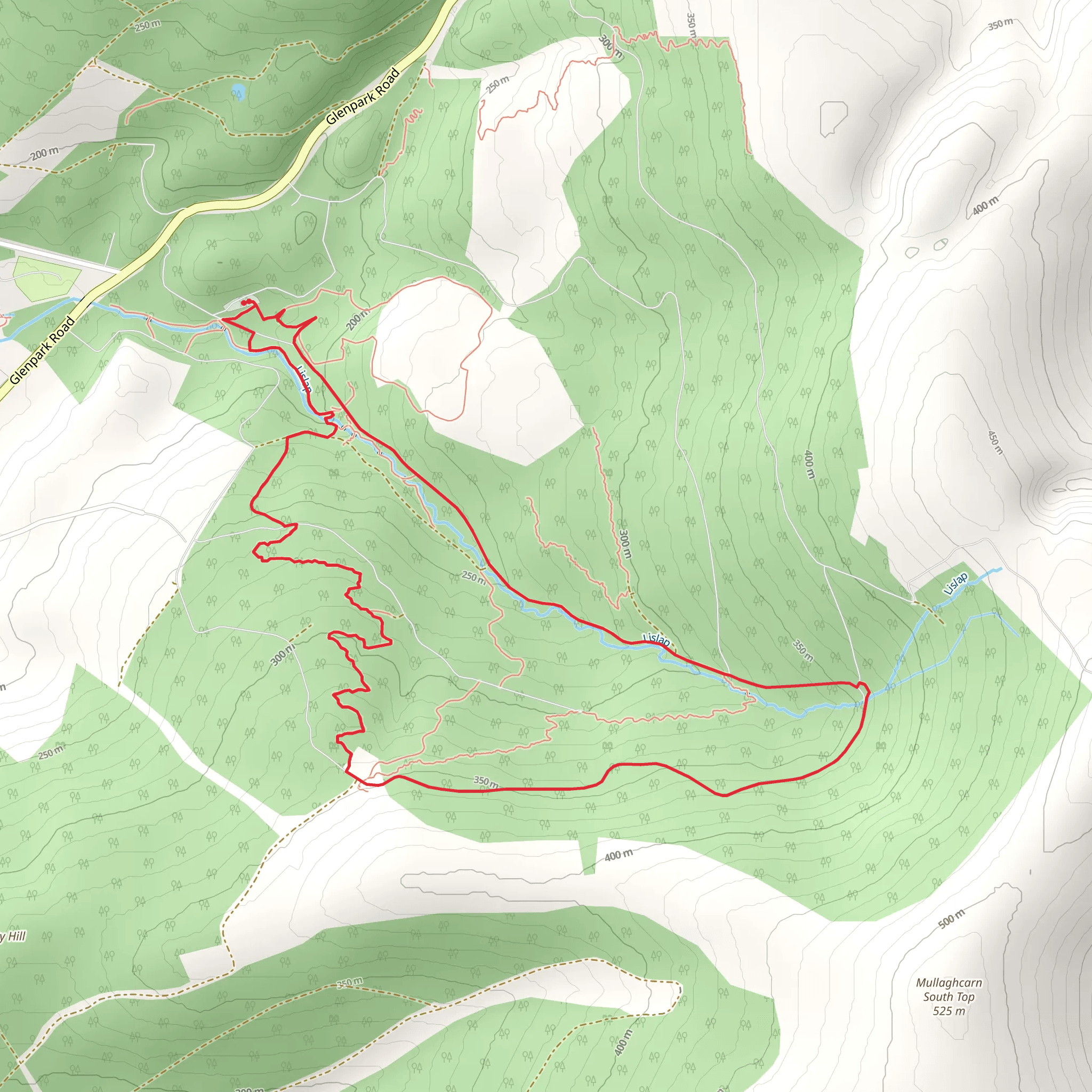 Gortin Glen Loop mobile static map
