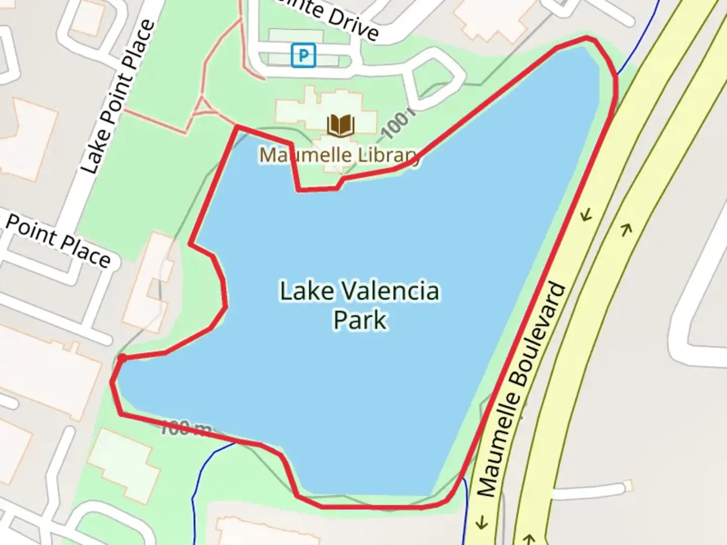 An image depicting the trail Lake Valencia Loop and its surrounding area.